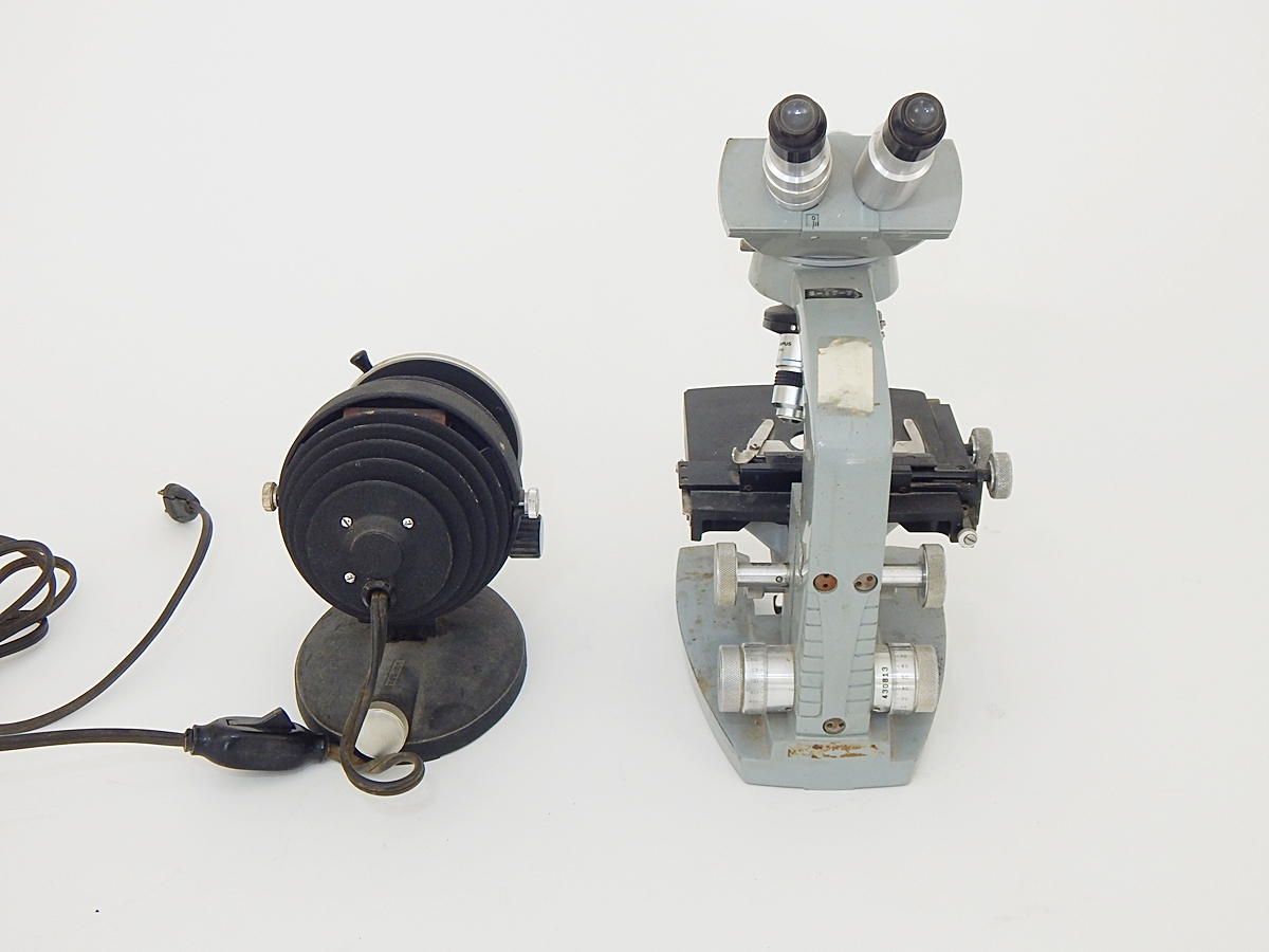 Vintage AO Spencer Trinocular Microscope with Light