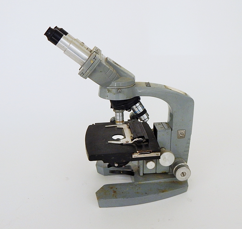 Vintage AO Spencer Trinocular Microscope with Light