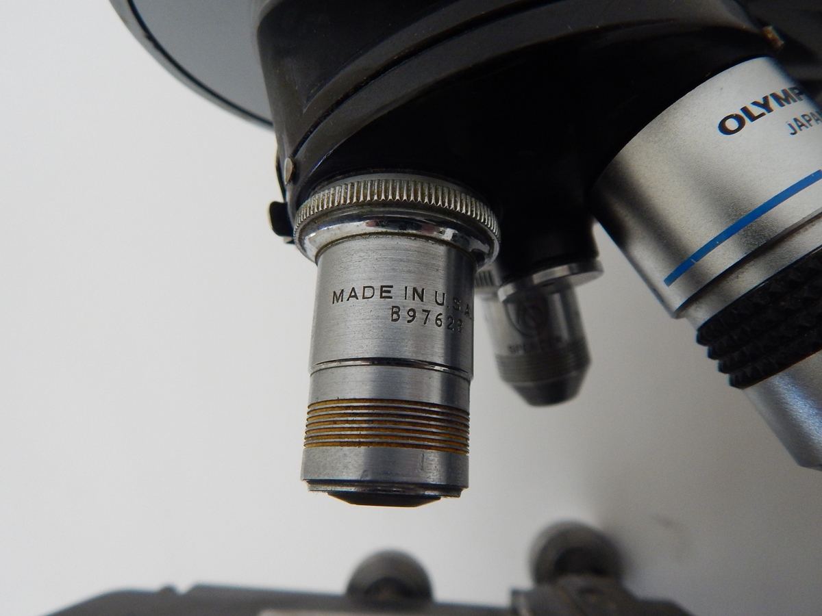 Vintage AO Spencer Trinocular Microscope with Light