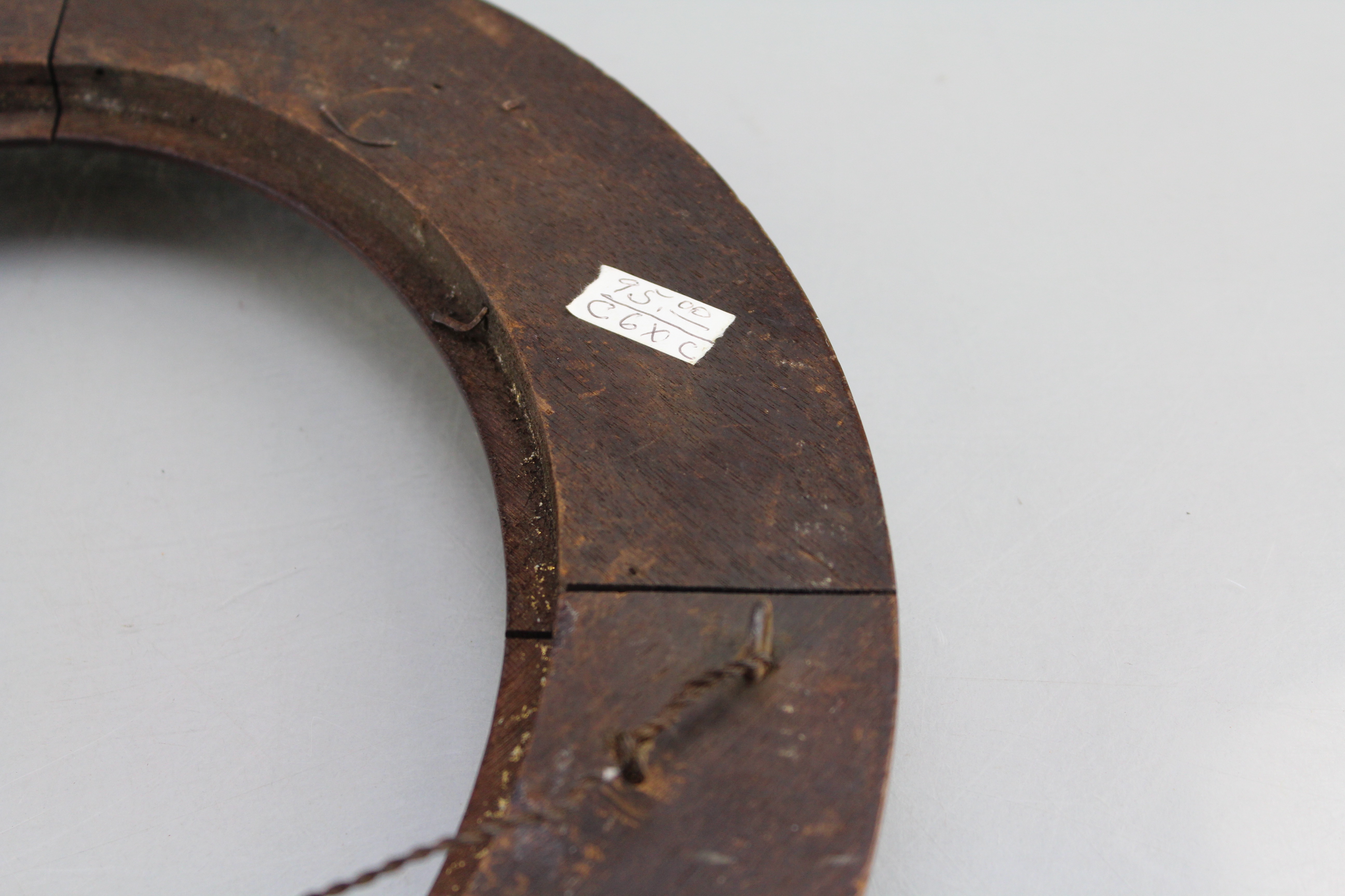 Assortment of Oval Wooden Framed Portrait Photos and Empty Frames