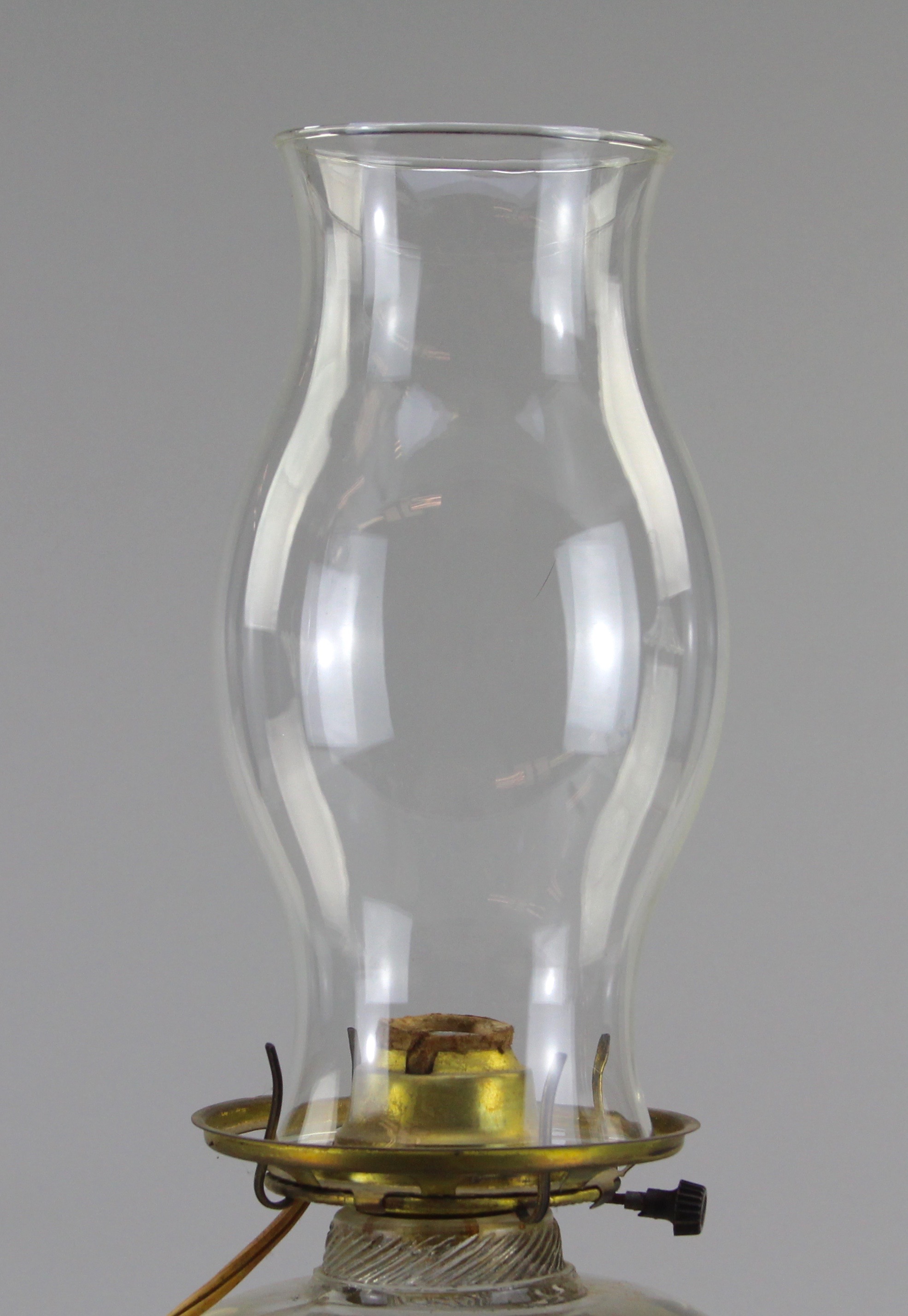 Duo of Electrified Glass Oil Lamps