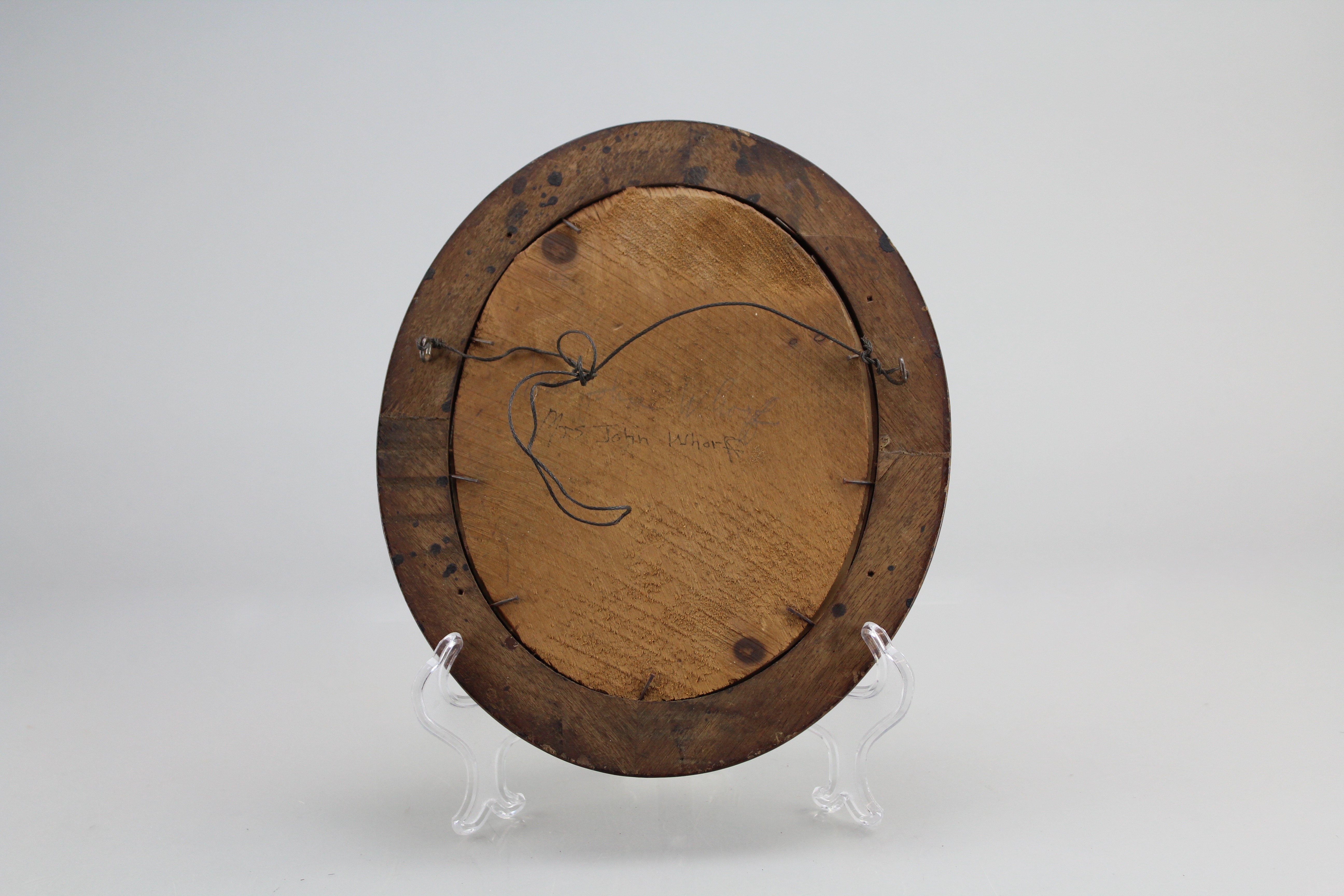 Assortment of Oval Wooden Framed Portrait Photos and Empty Frames