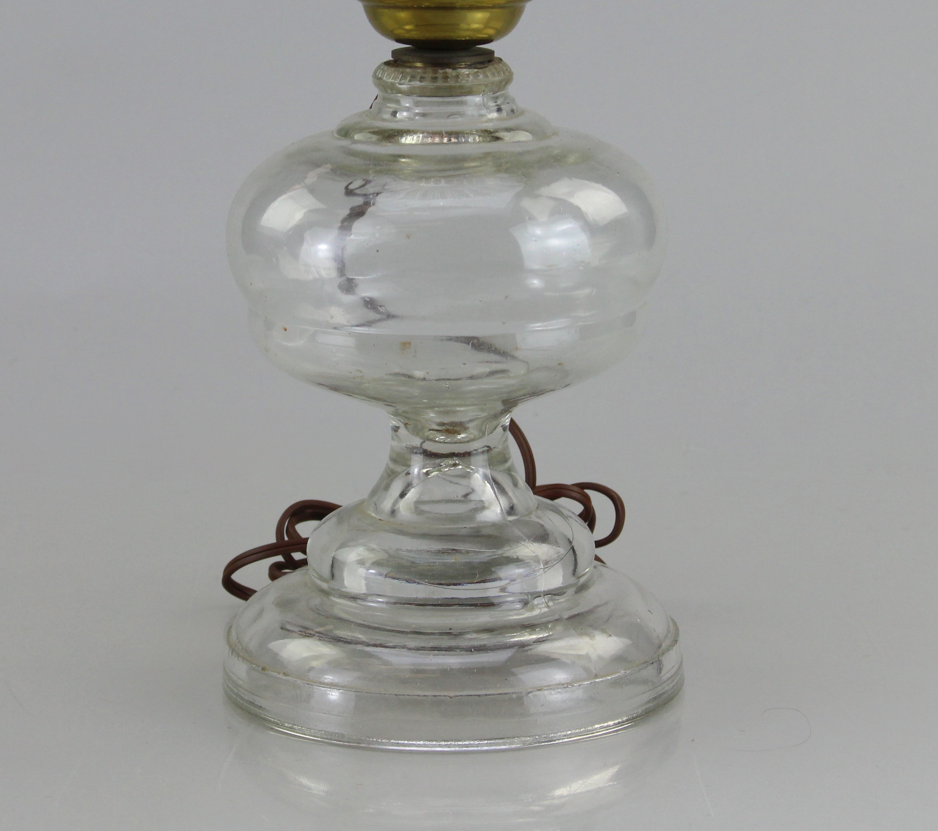 Duo of Electrified Glass Oil Lamps