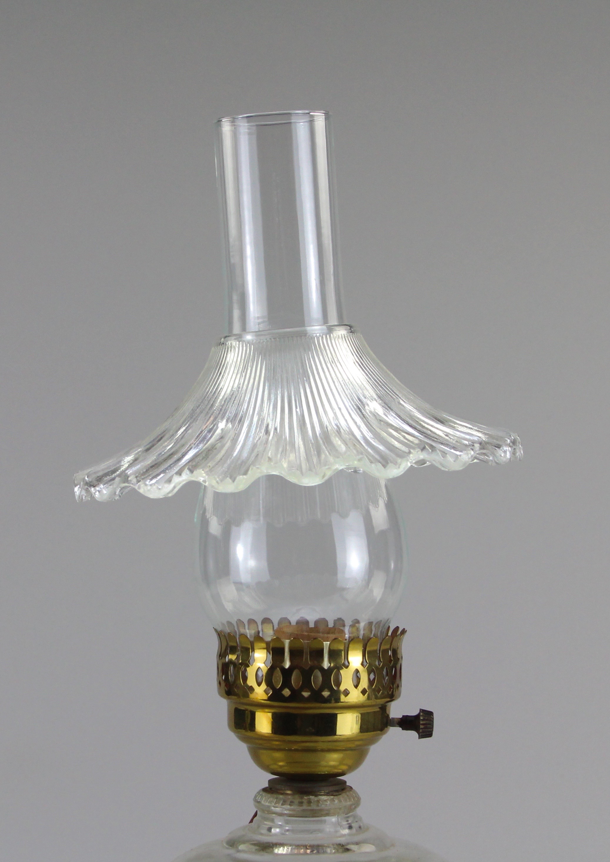 Duo of Electrified Glass Oil Lamps