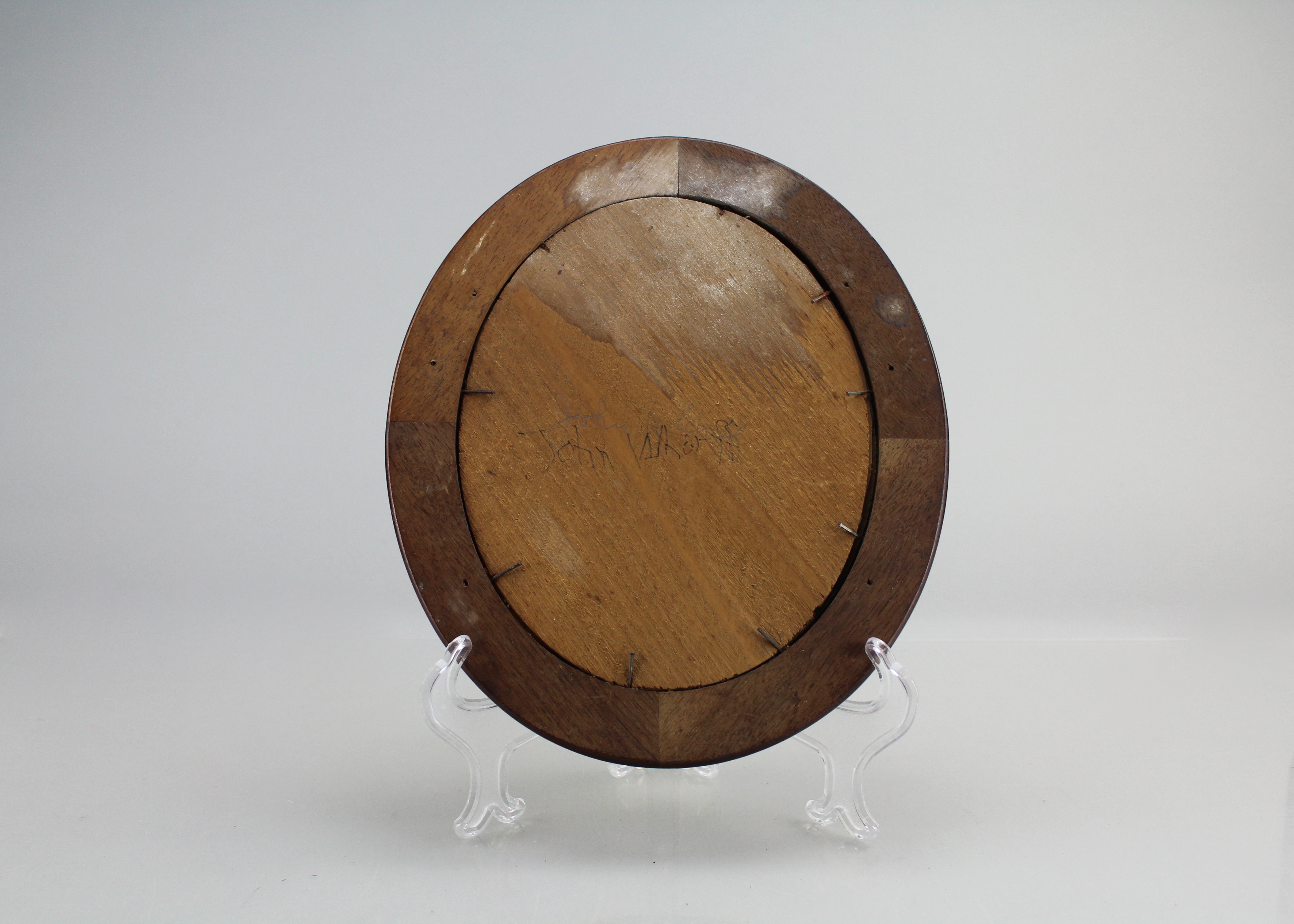 Assortment of Oval Wooden Framed Portrait Photos and Empty Frames