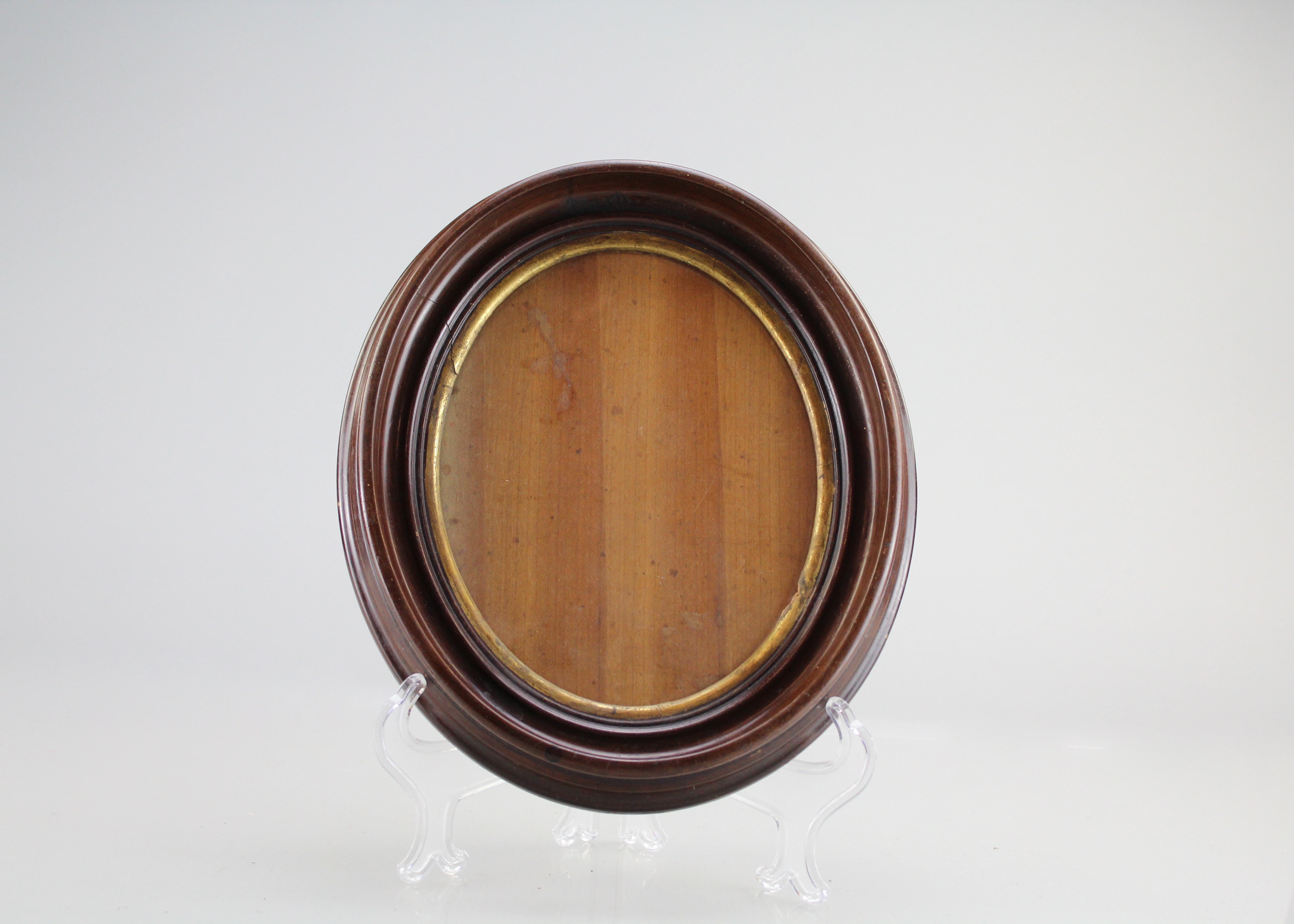 Assortment of Oval Wooden Framed Needle Point Art and Empty Frame