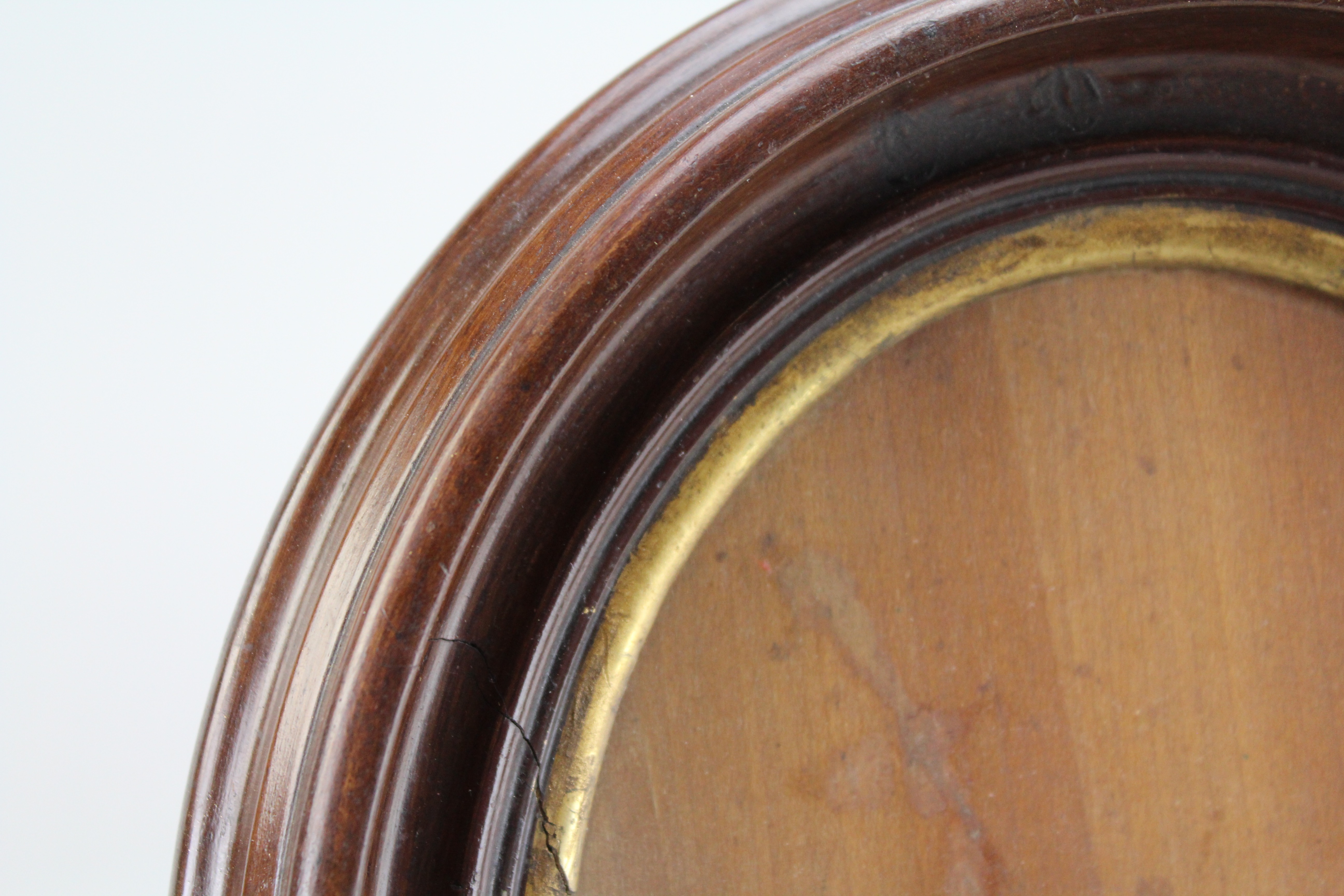 Assortment of Oval Wooden Framed Needle Point Art and Empty Frame