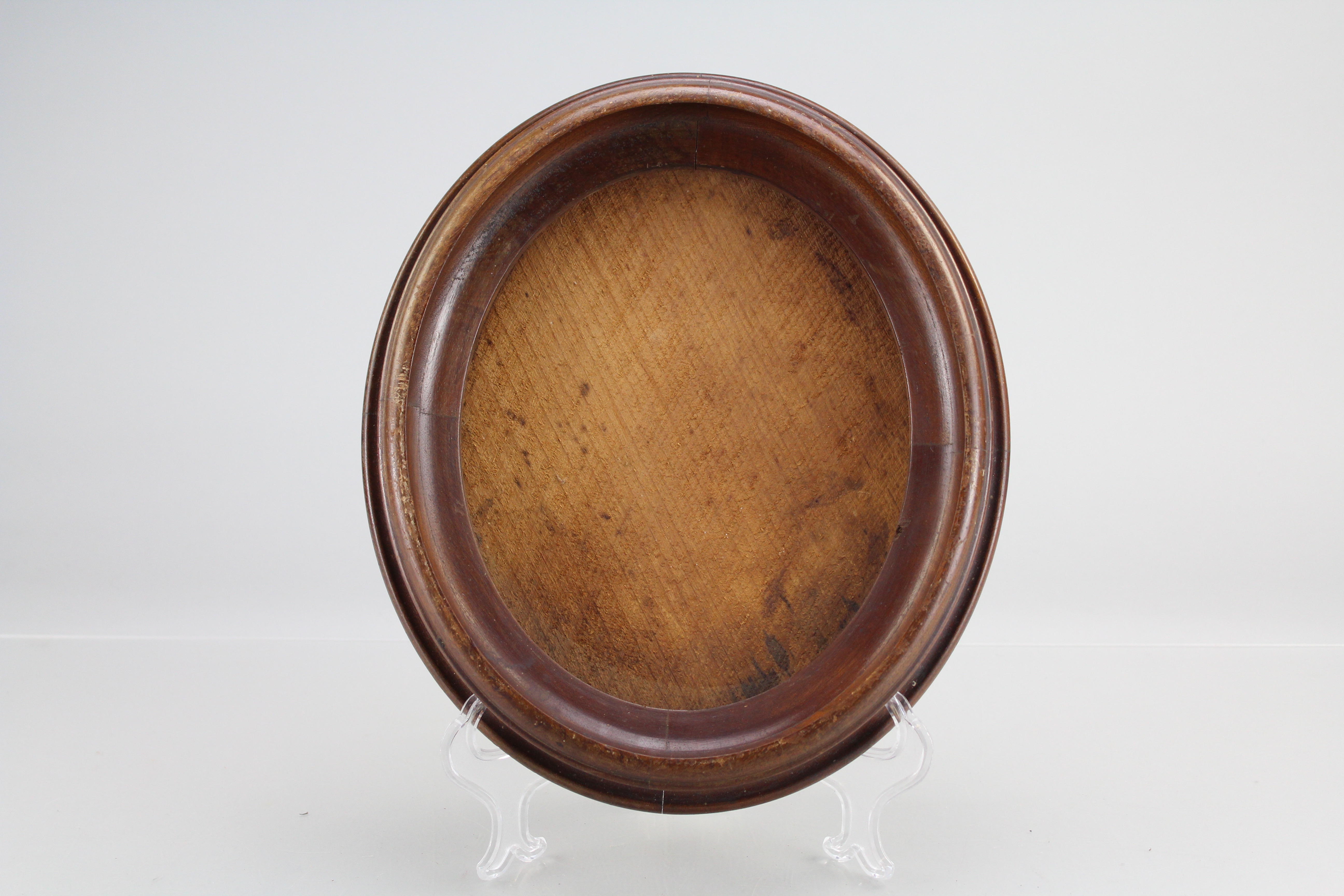 Assortment of Oval Wooden Framed Needle Point Art and Empty Frame