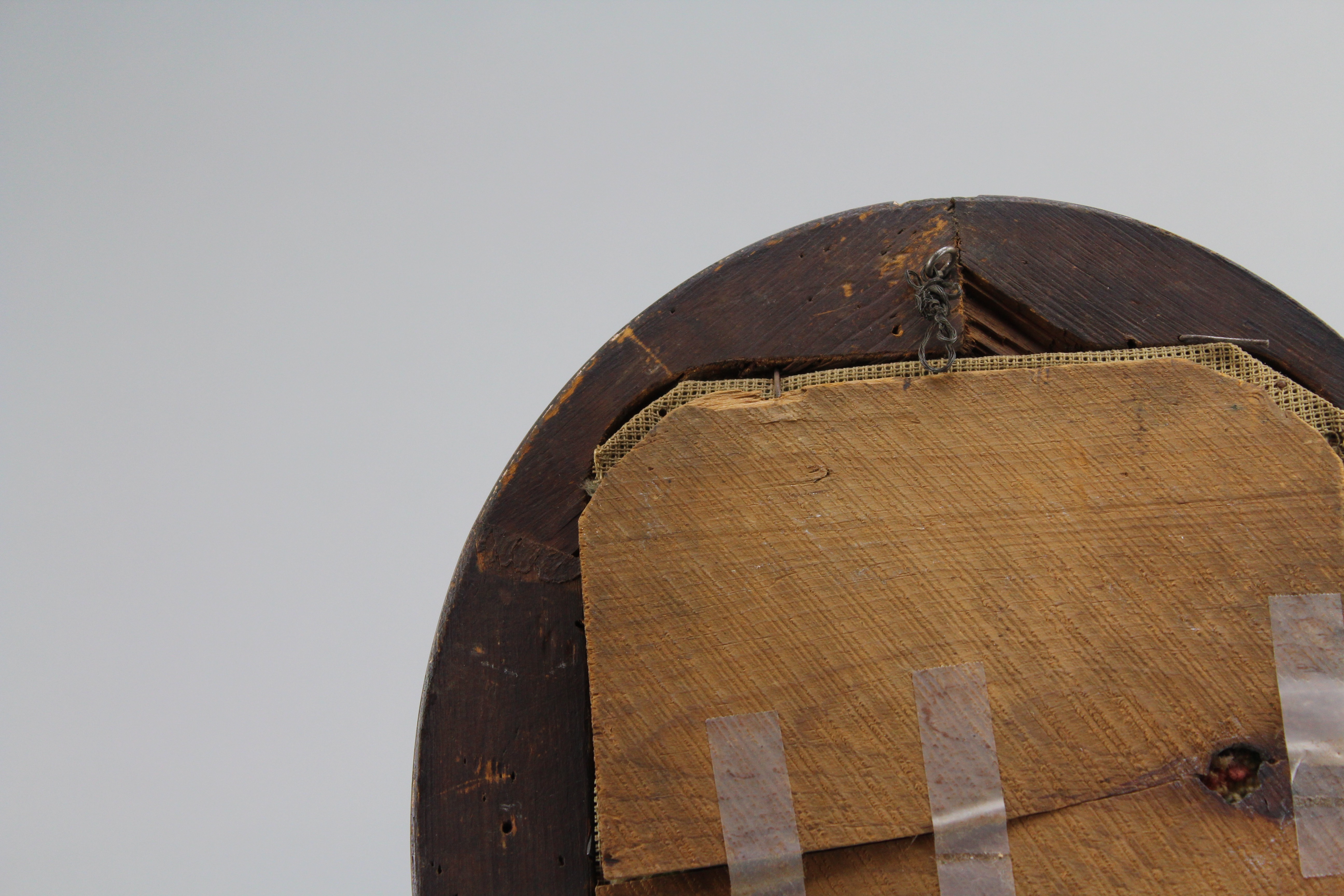 Assortment of Oval Wooden Framed Needle Point Art and Empty Frame