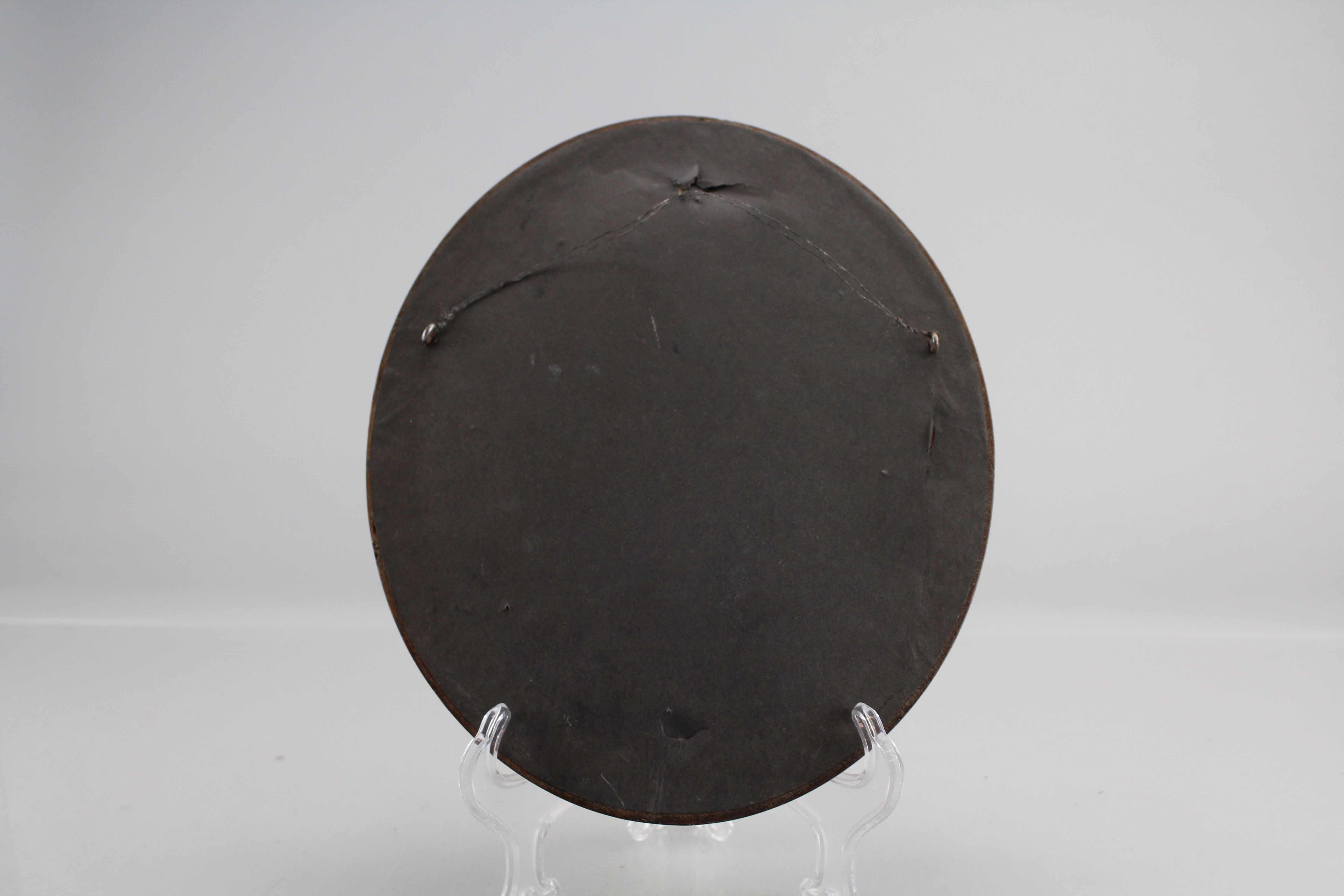 Assortment of Oval Wooden Framed Needle Point Art and Empty Frame