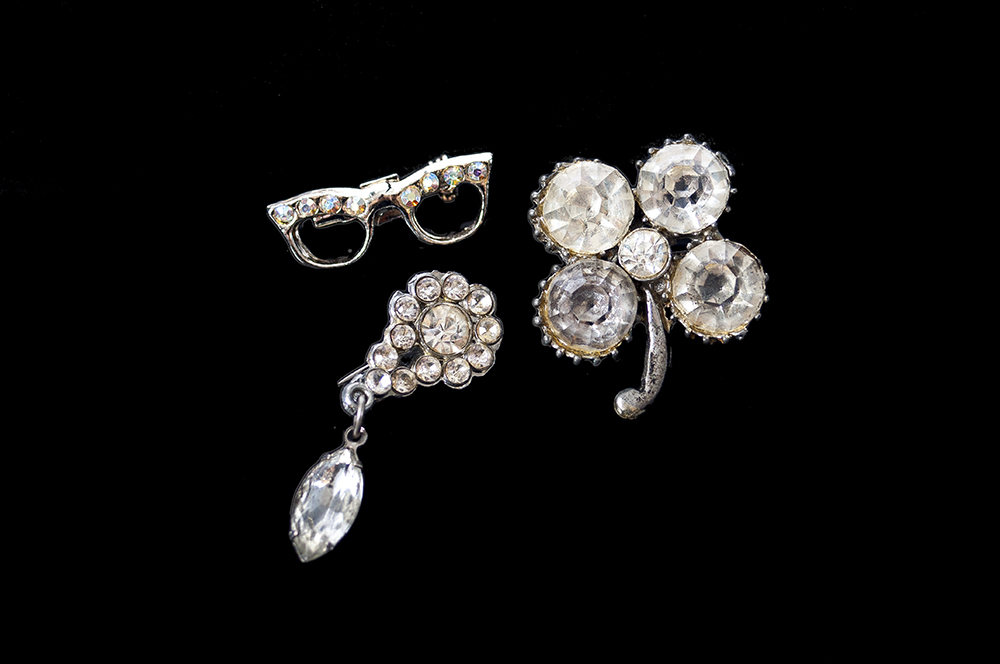 Silver Toned Costume Brooches