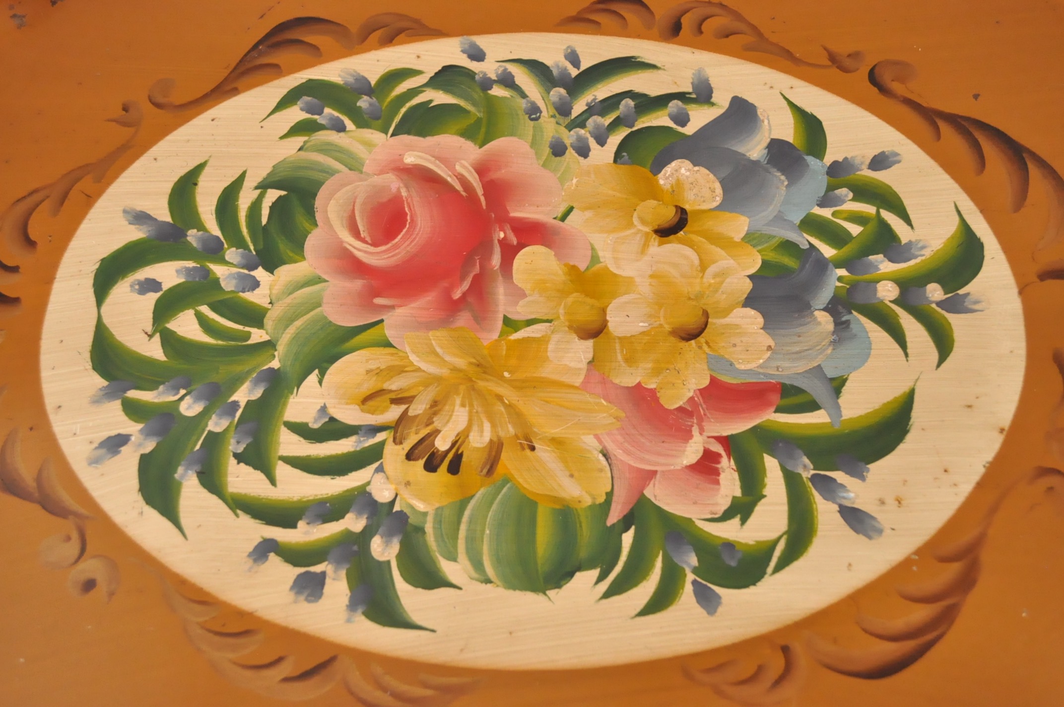 Painted Metal Serving Tray