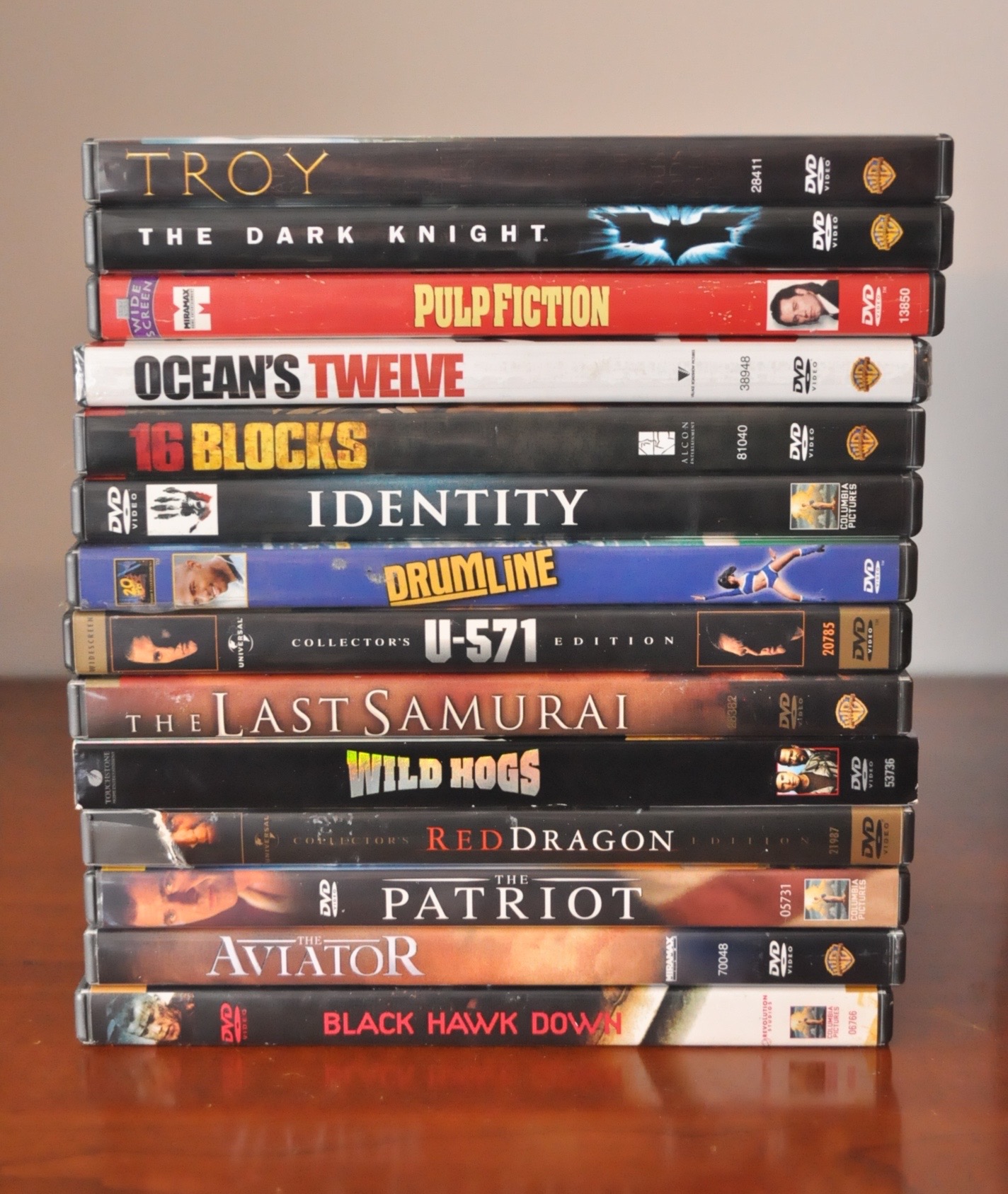 Box of DVDs and Audio Books