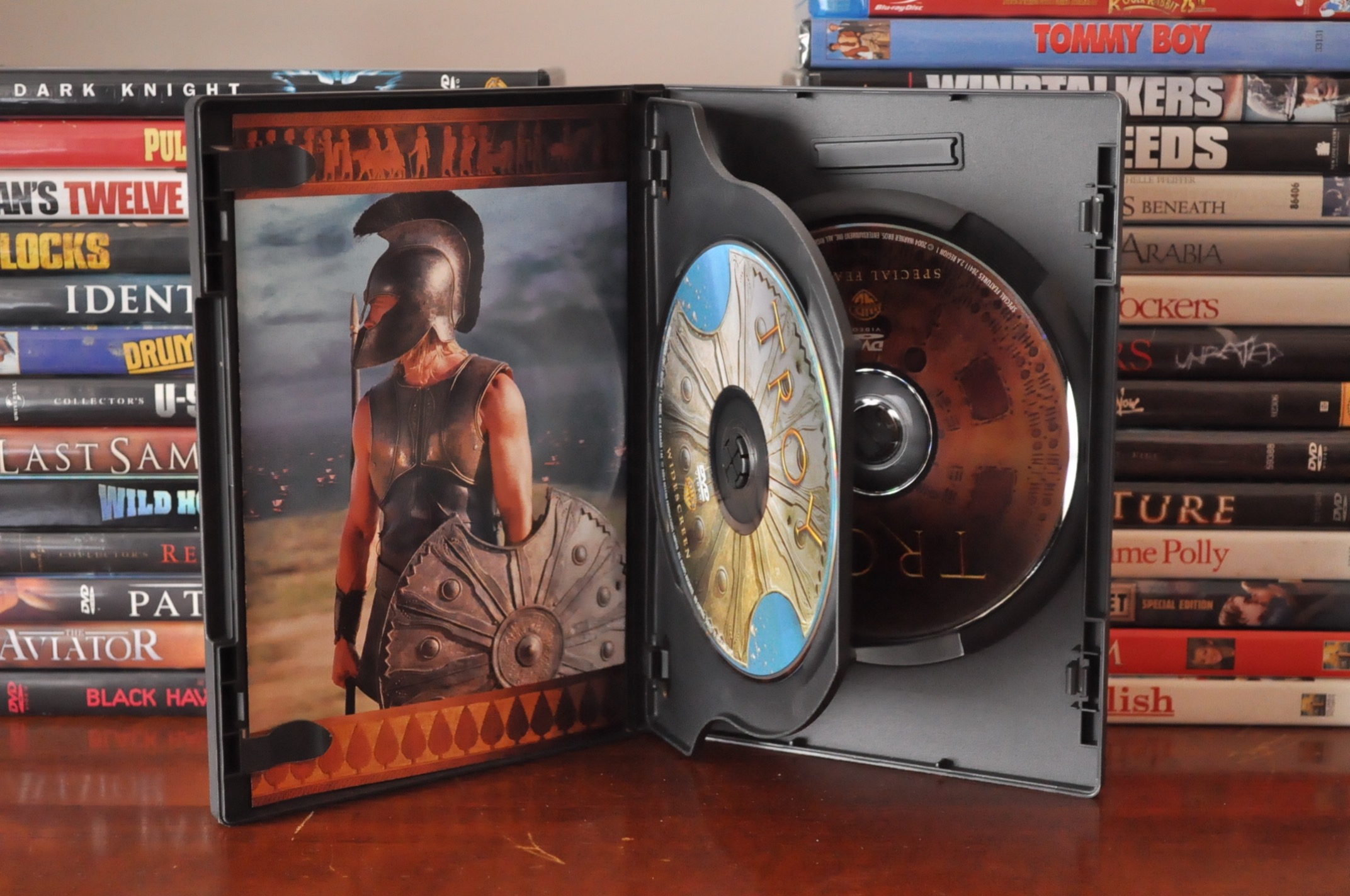 Box of DVDs and Audio Books