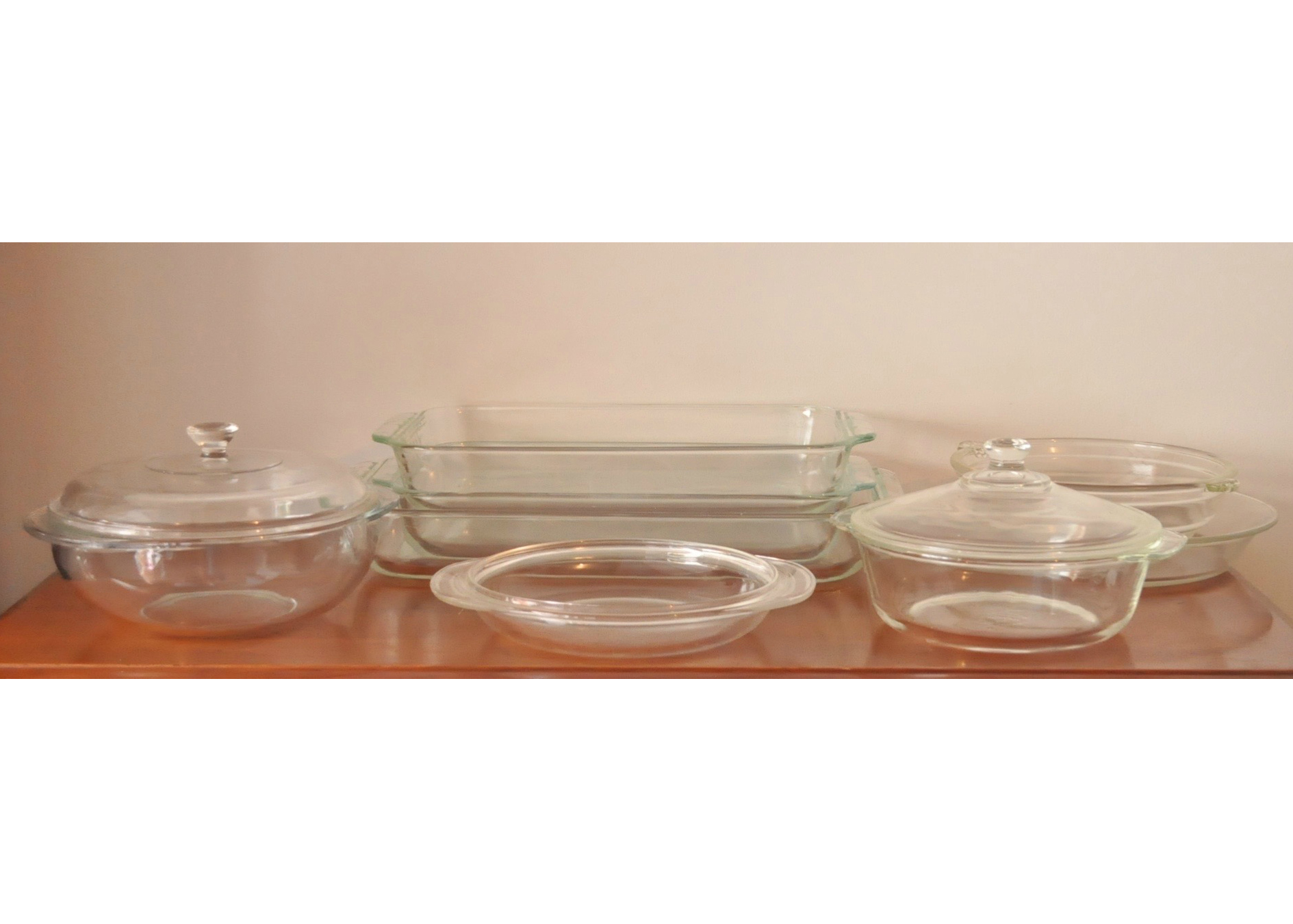 Clear Pyrex and Anchor Hocking Baking Dishes