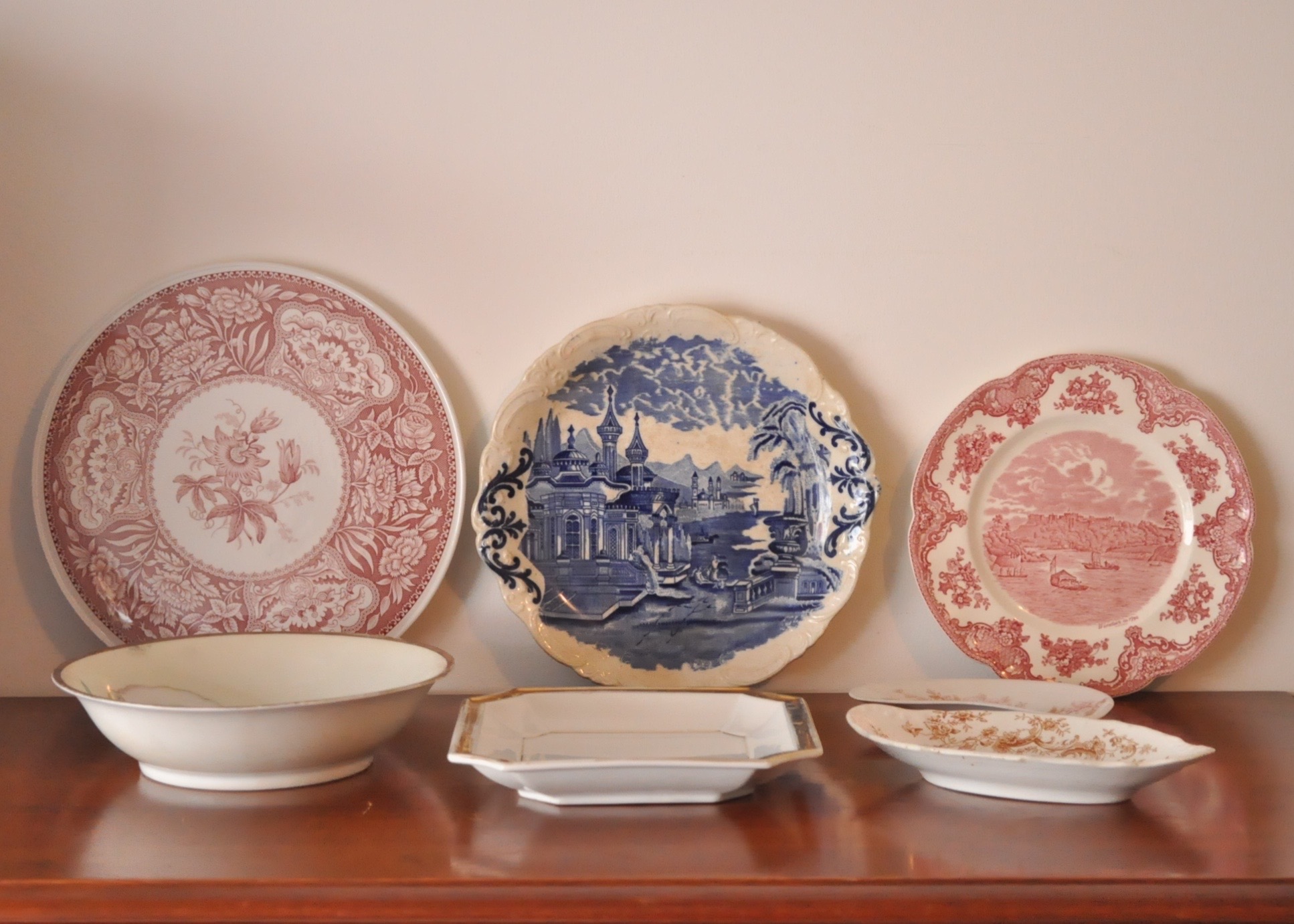 Painted China Serving Plates and Bowls