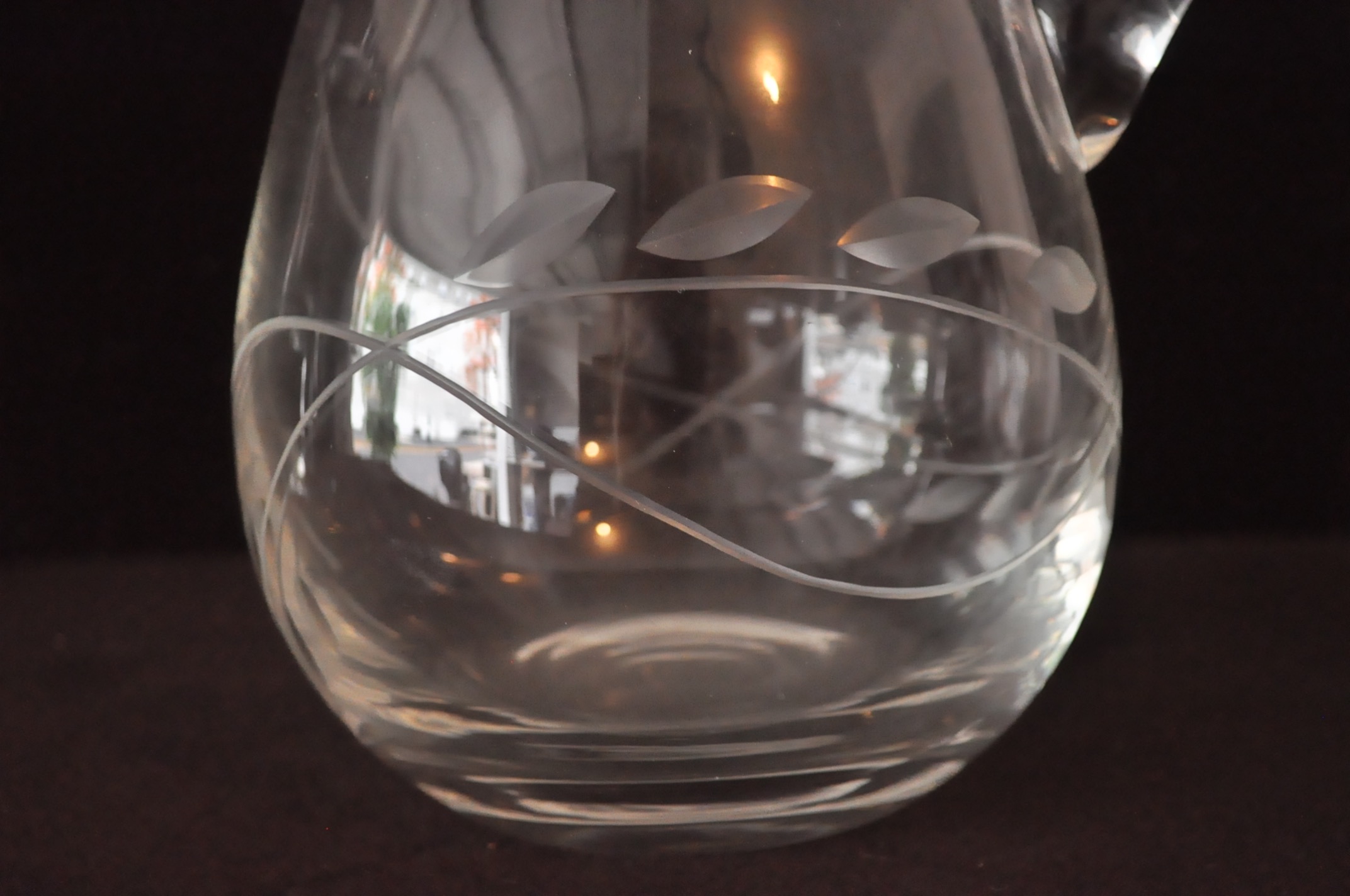 Clear Glass Cake Plate and Pitcher