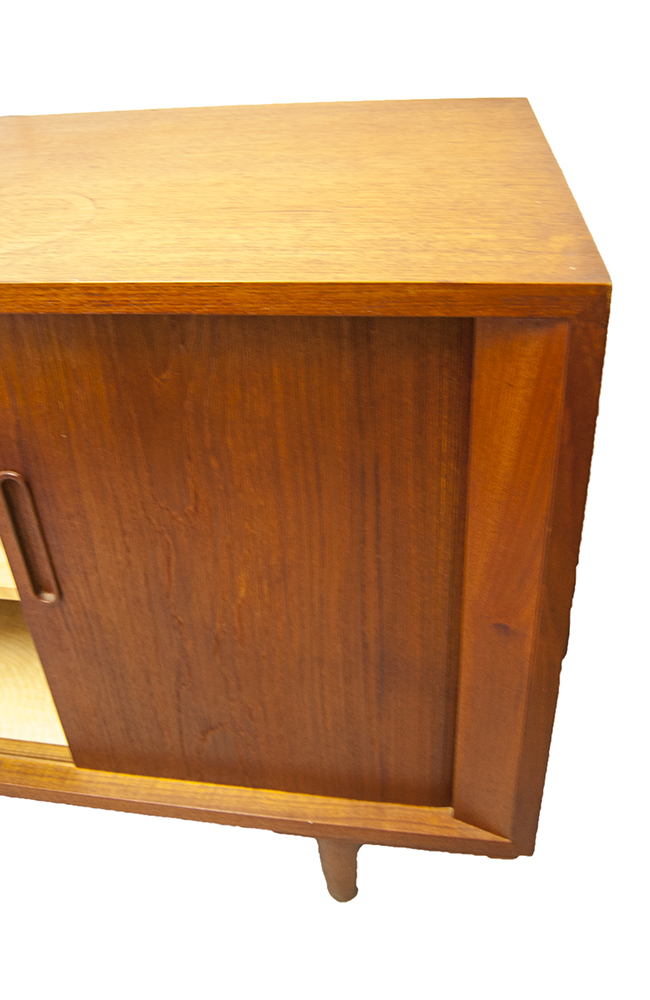 Danish Teak Tambour Credenza, Style of Ib Kofod Larsen