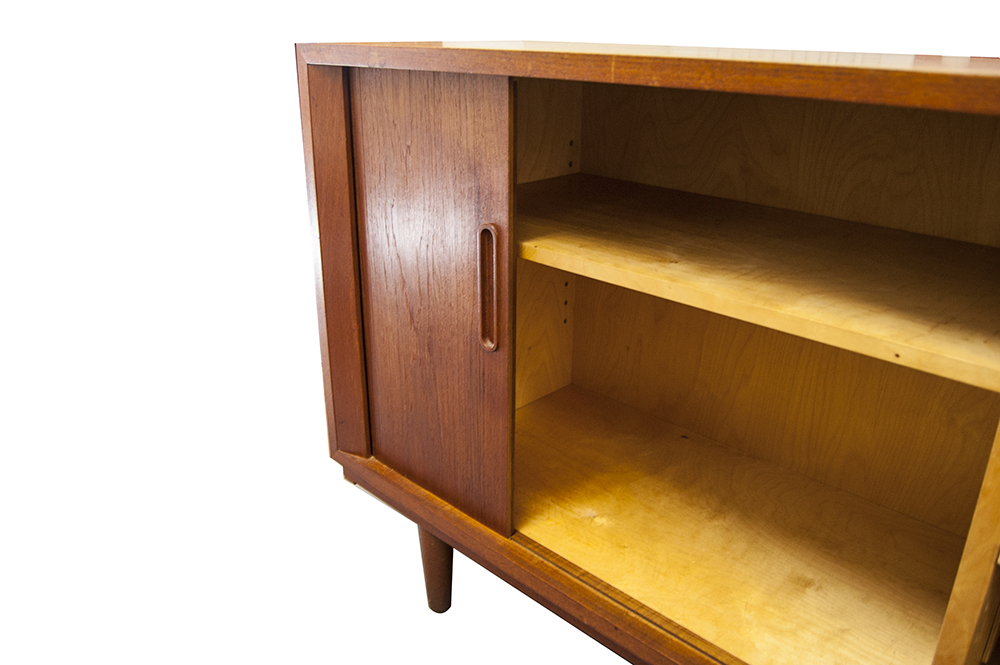 Danish Teak Tambour Credenza, Style of Ib Kofod Larsen