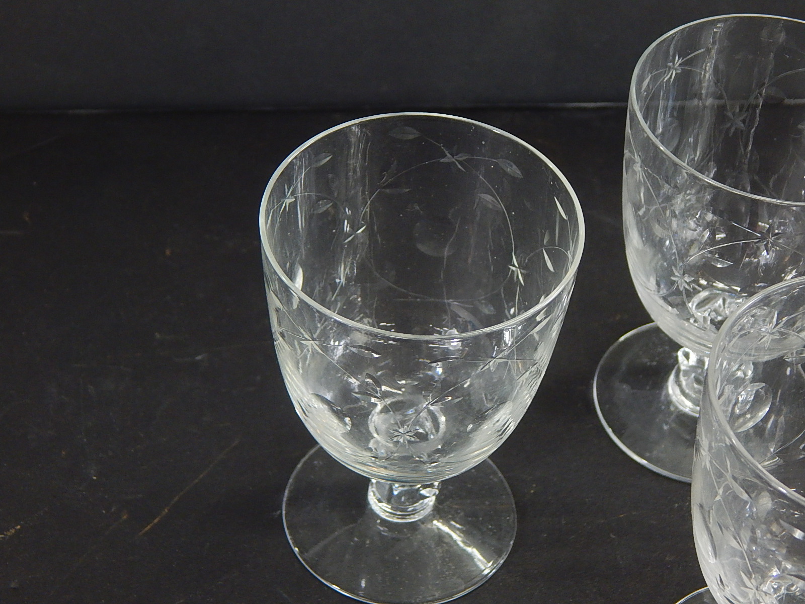 Antique Etched Crystal Stemware