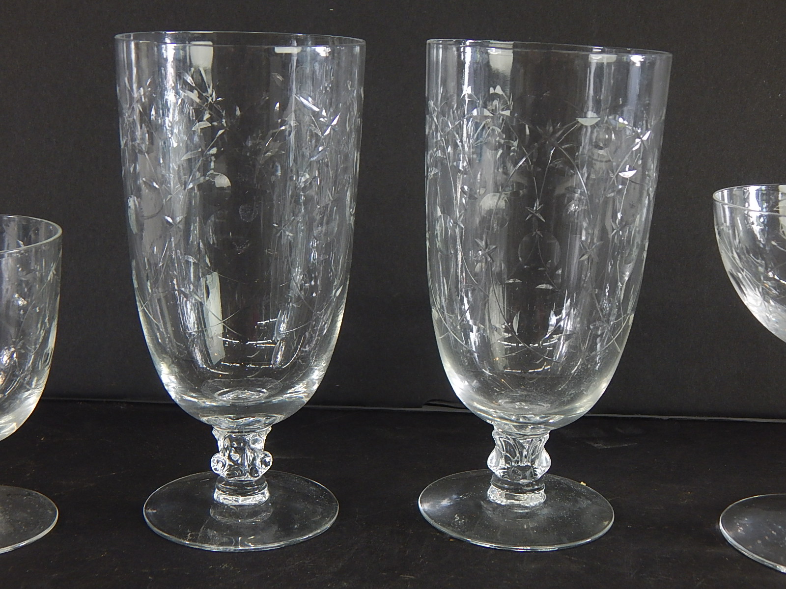 Antique Etched Crystal Stemware