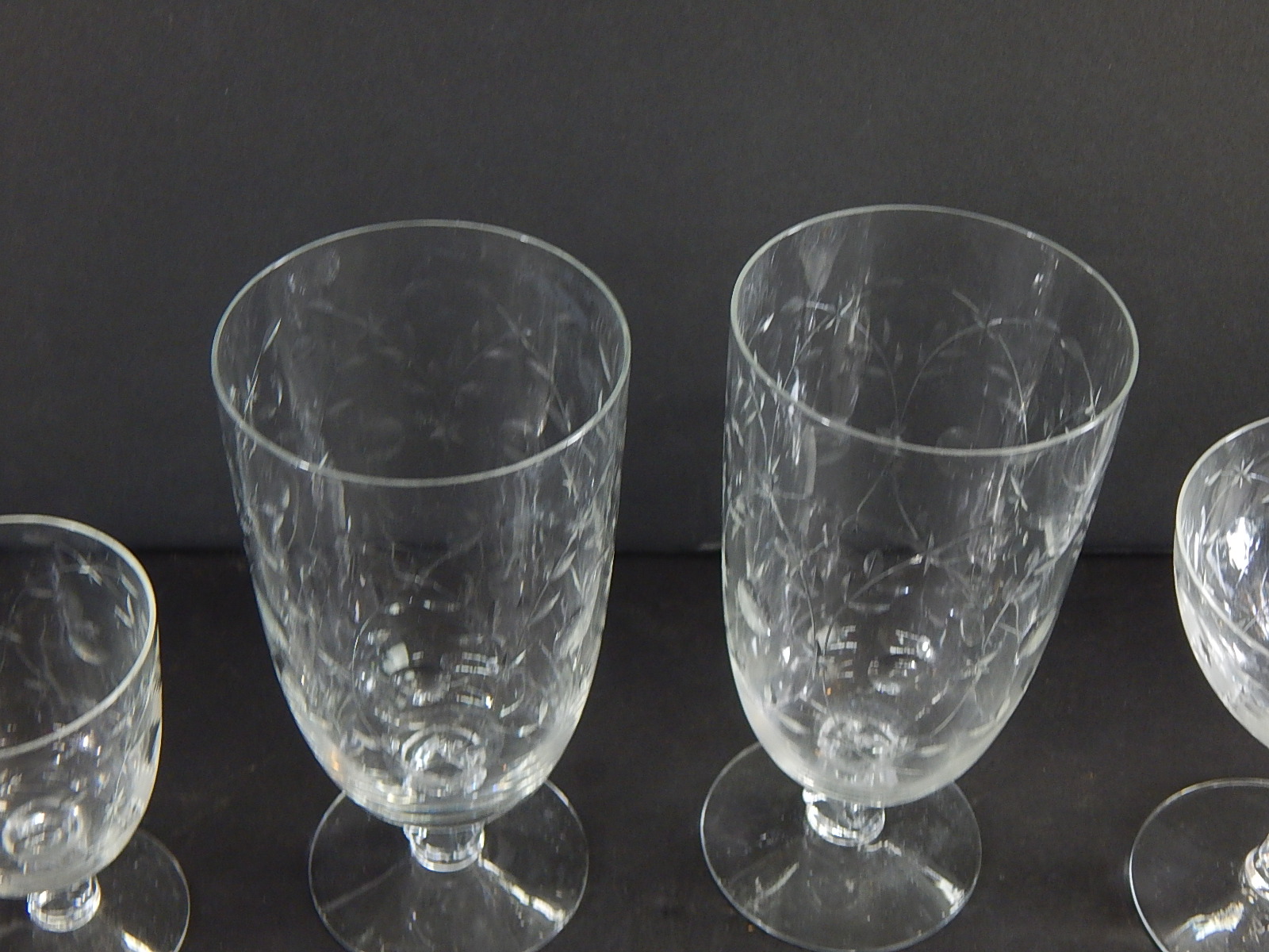 Antique Etched Crystal Stemware