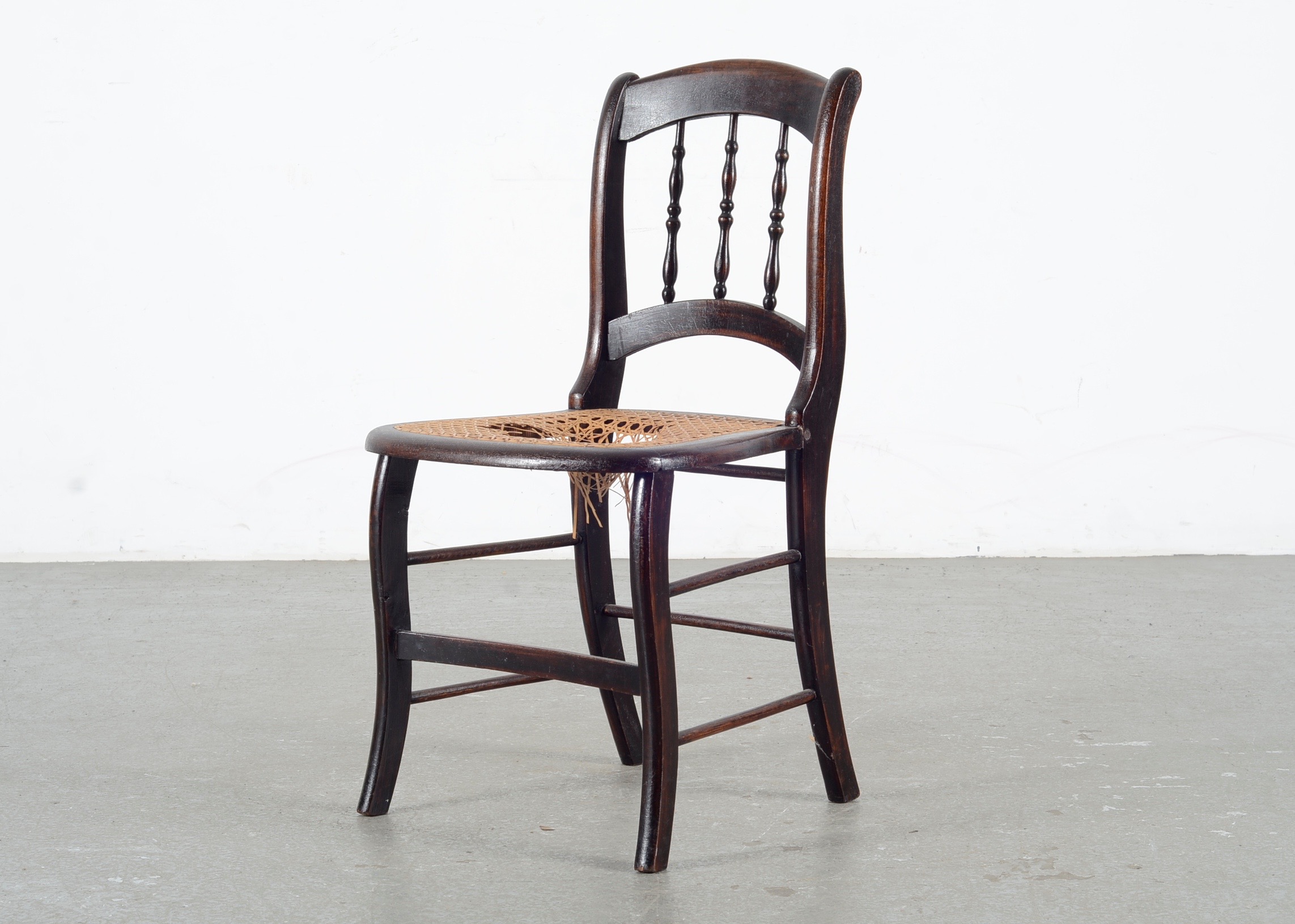 Victorian Spindleback Walnut Dark Stained Chair