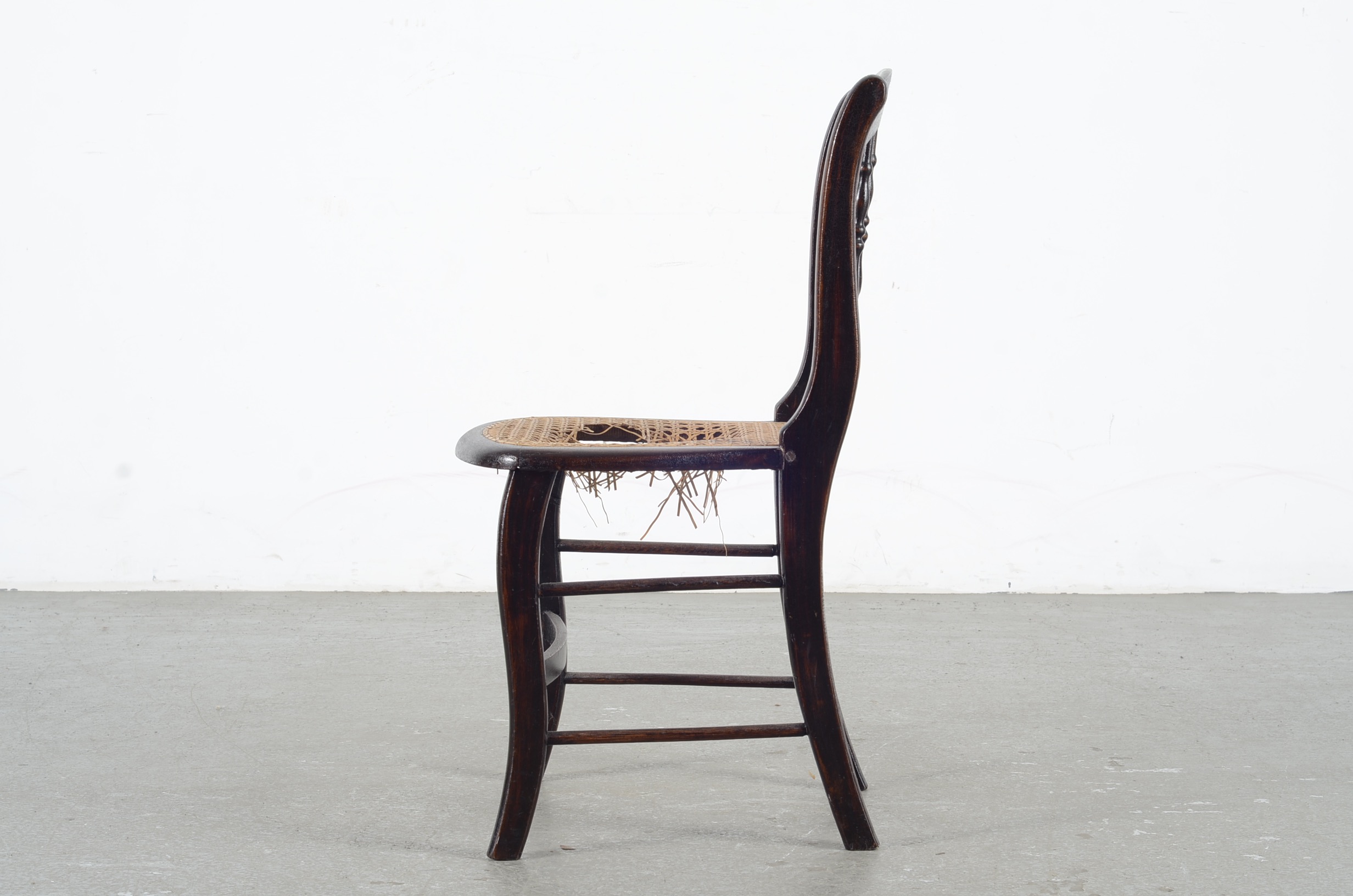 Victorian Spindleback Walnut Dark Stained Chair