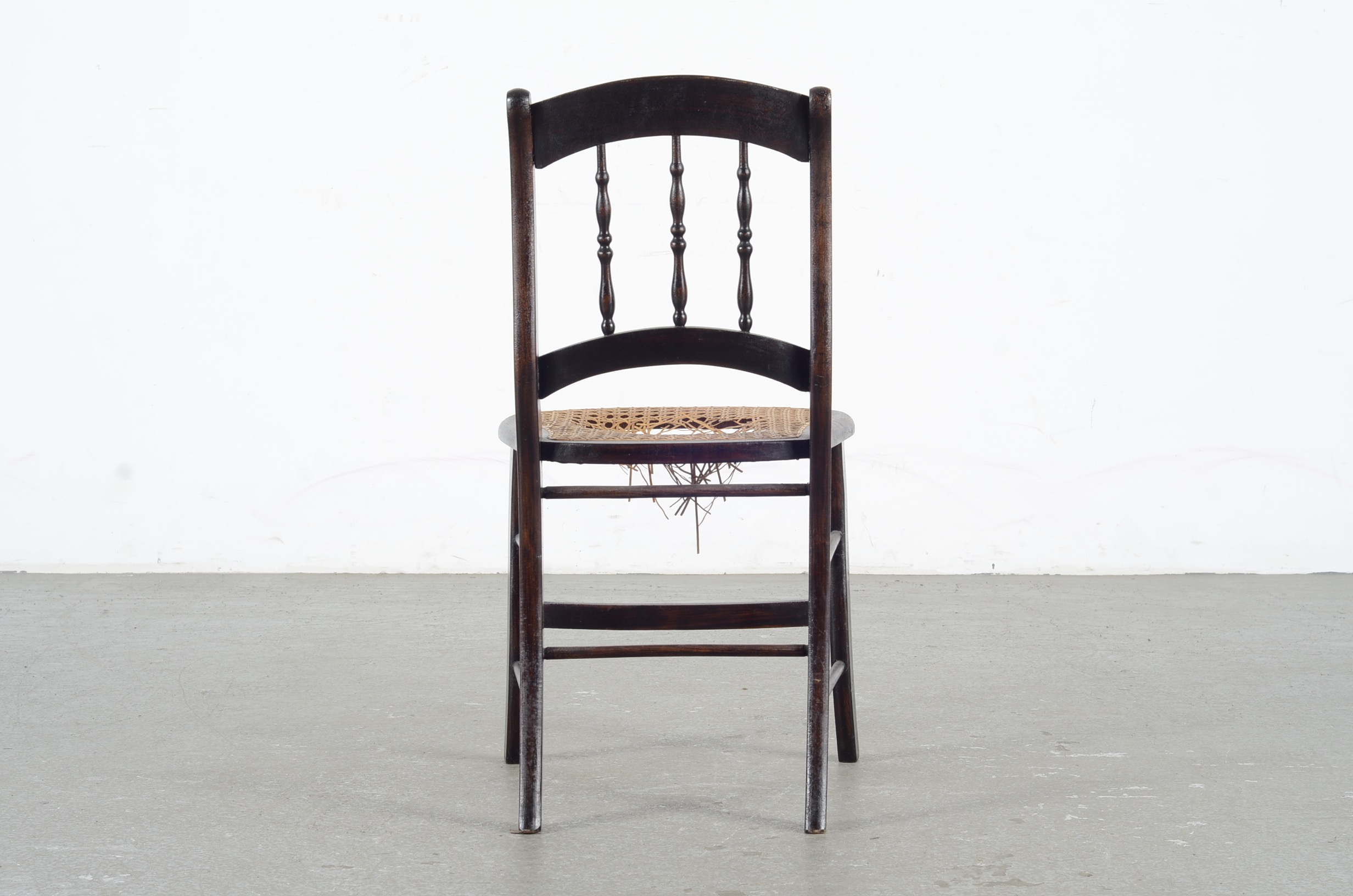 Victorian Spindleback Walnut Dark Stained Chair