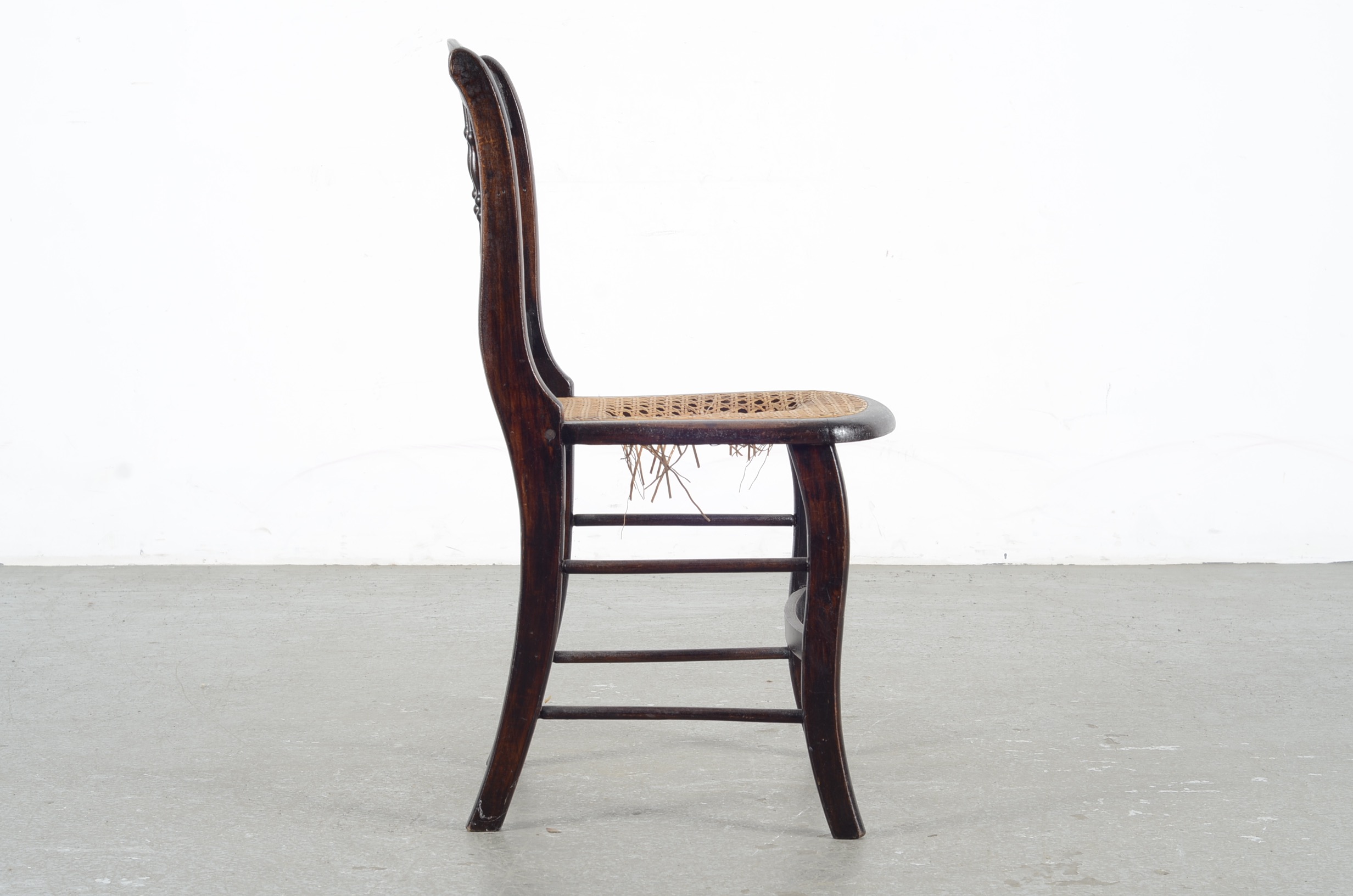 Victorian Spindleback Walnut Dark Stained Chair