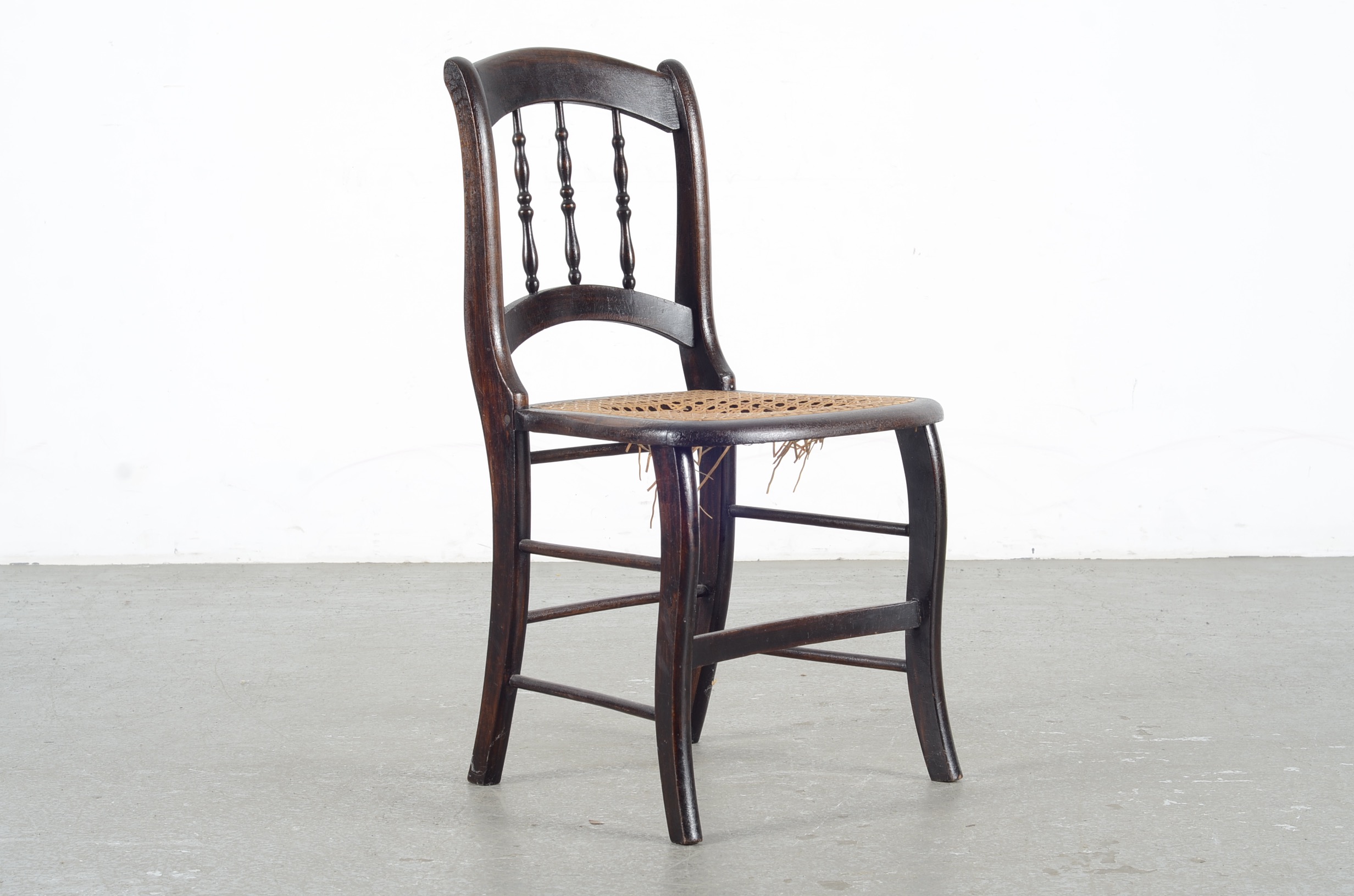 Victorian Spindleback Walnut Dark Stained Chair