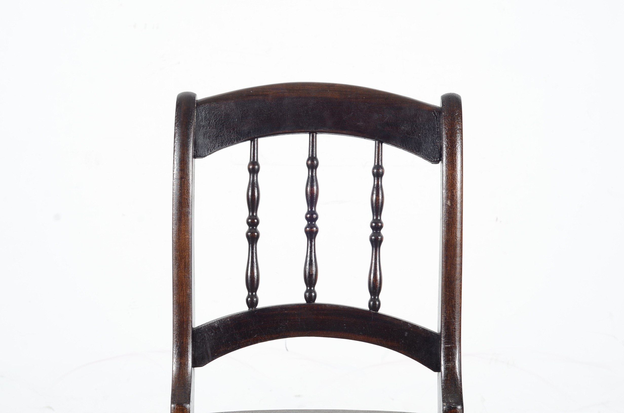 Victorian Spindleback Walnut Dark Stained Chair