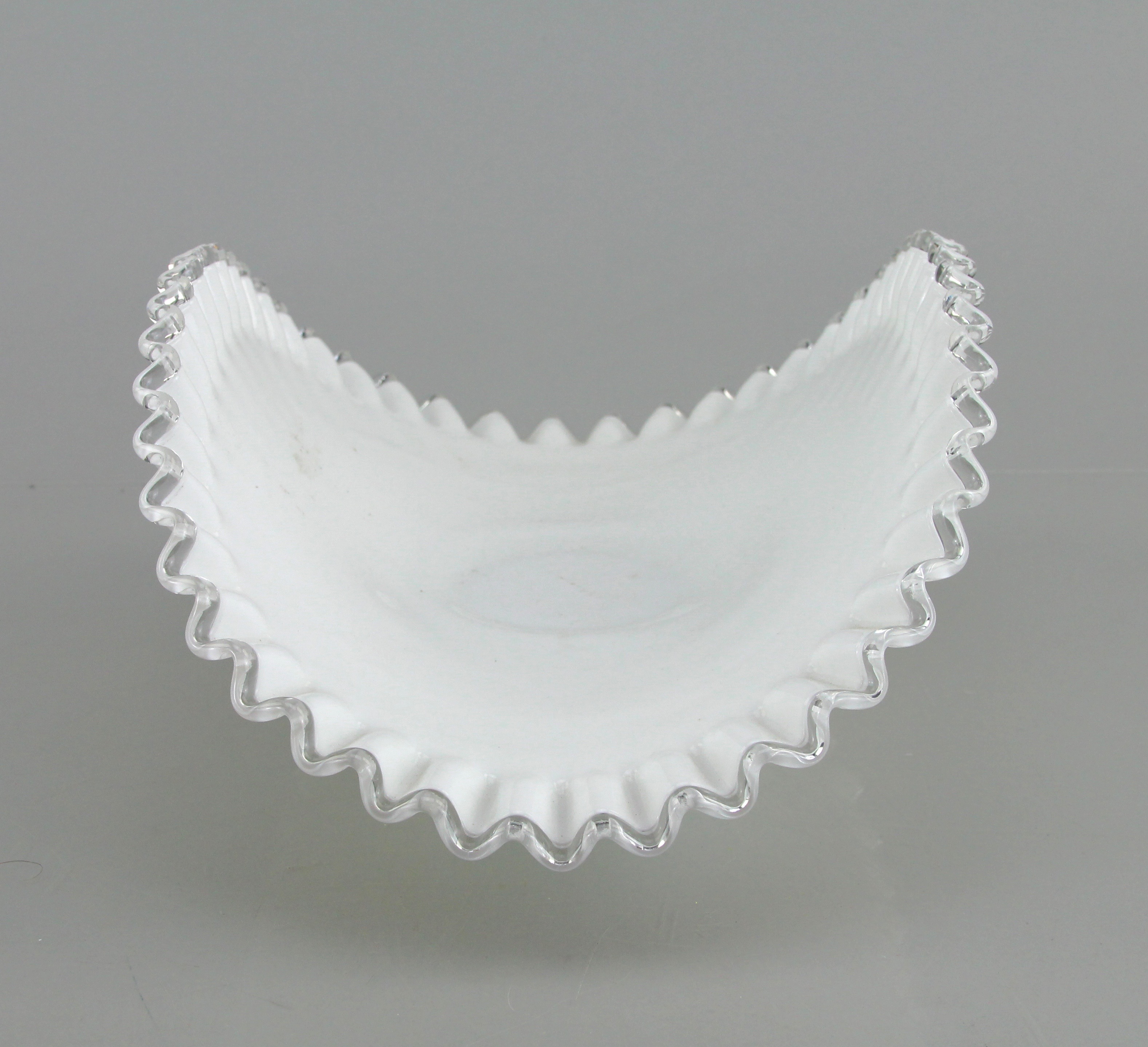 Cut Glass Water Carafe and Glass Fanned Scalloped Edged Basket