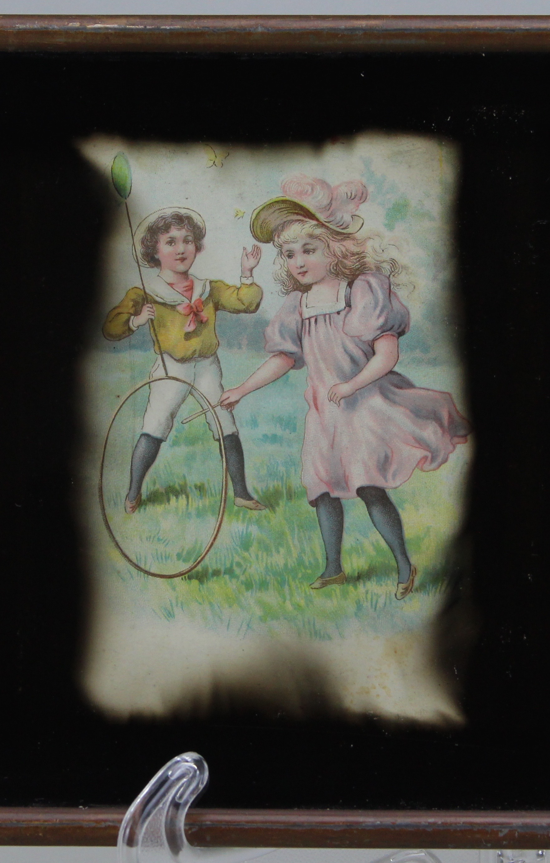 Vintage Offset Lithograph In Rolled Metal Frame