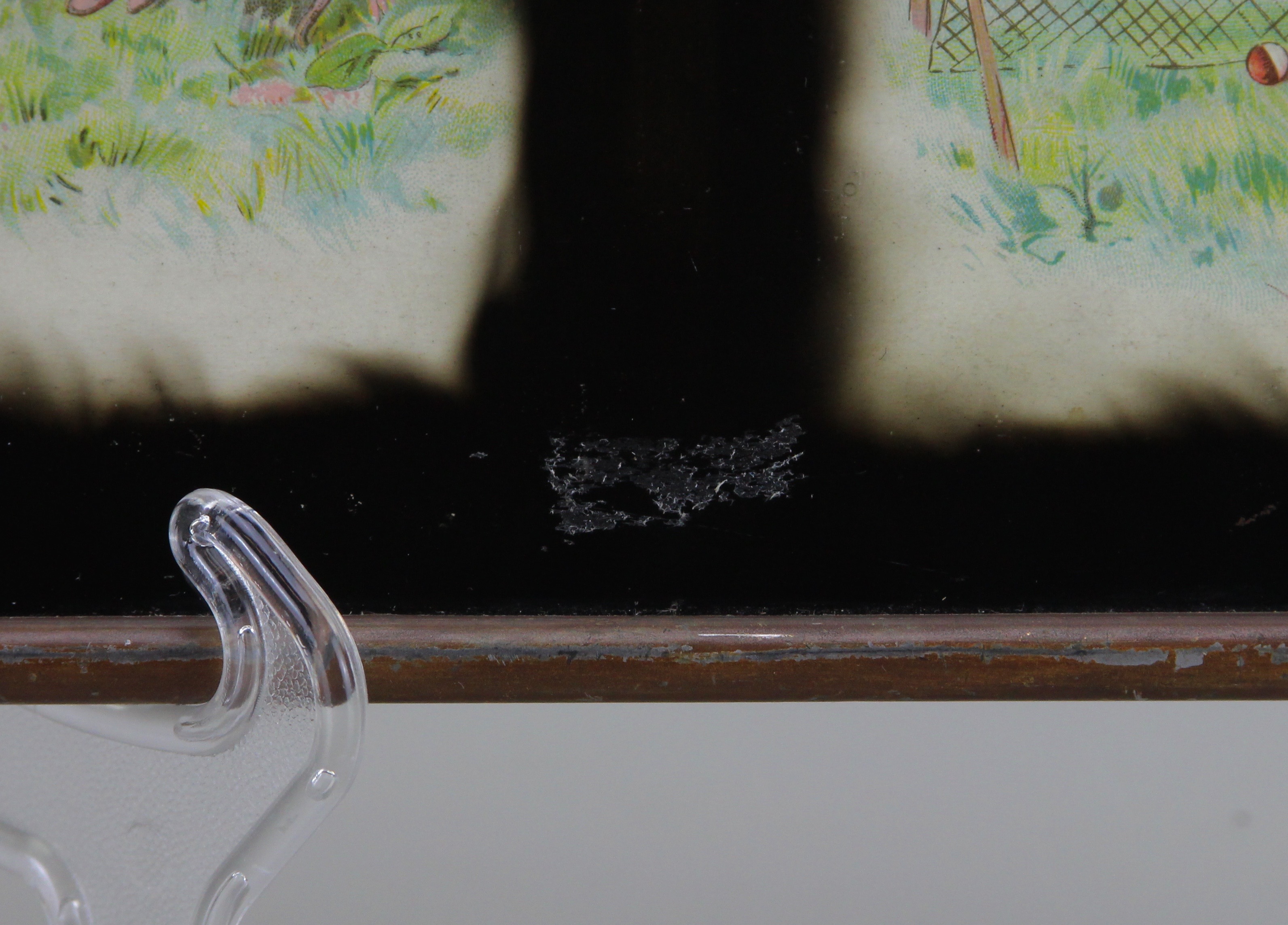 Vintage Offset Lithograph In Rolled Metal Frame