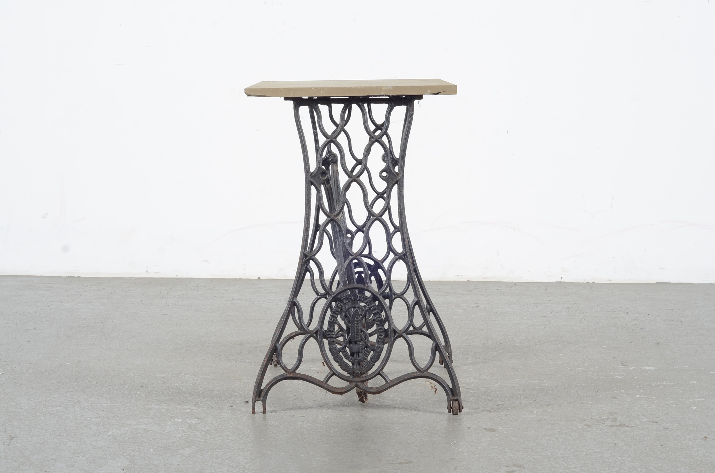Marble Top And Iron Singer Stand Table