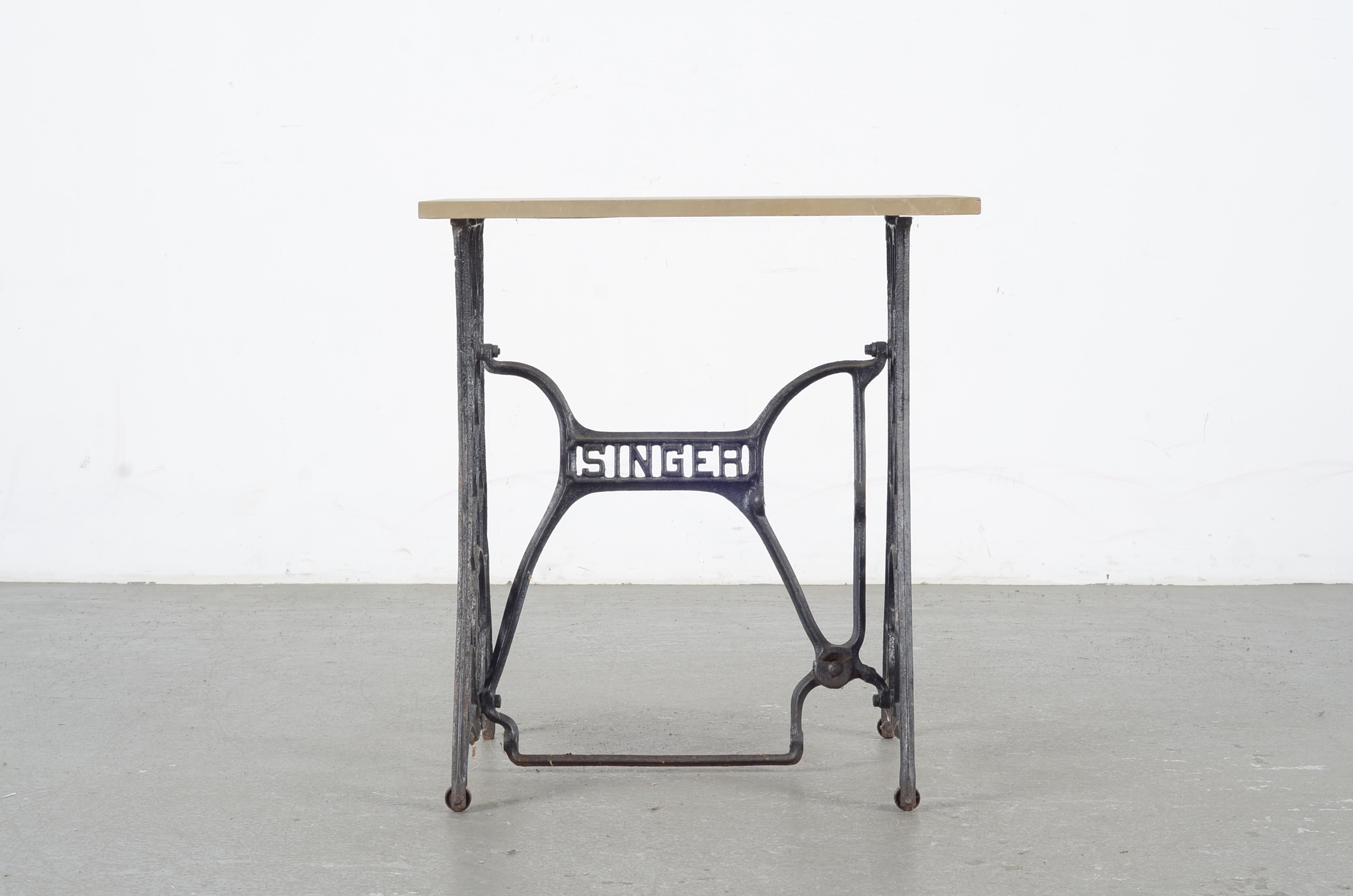 Marble Top And Iron Singer Stand Table