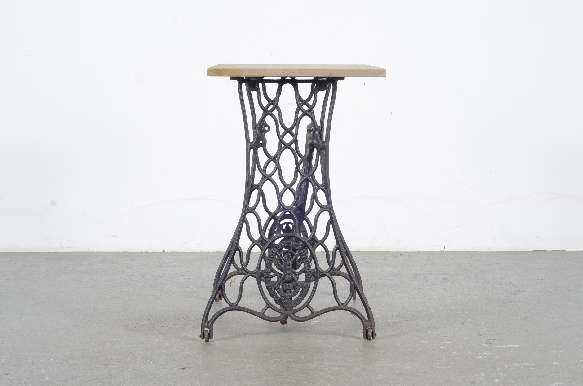 Marble Top And Iron Singer Stand Table