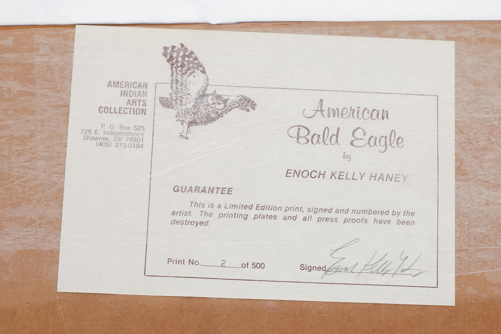 Signed and Numbered Enoch Kelly Haney Eagle and Hawk Prints