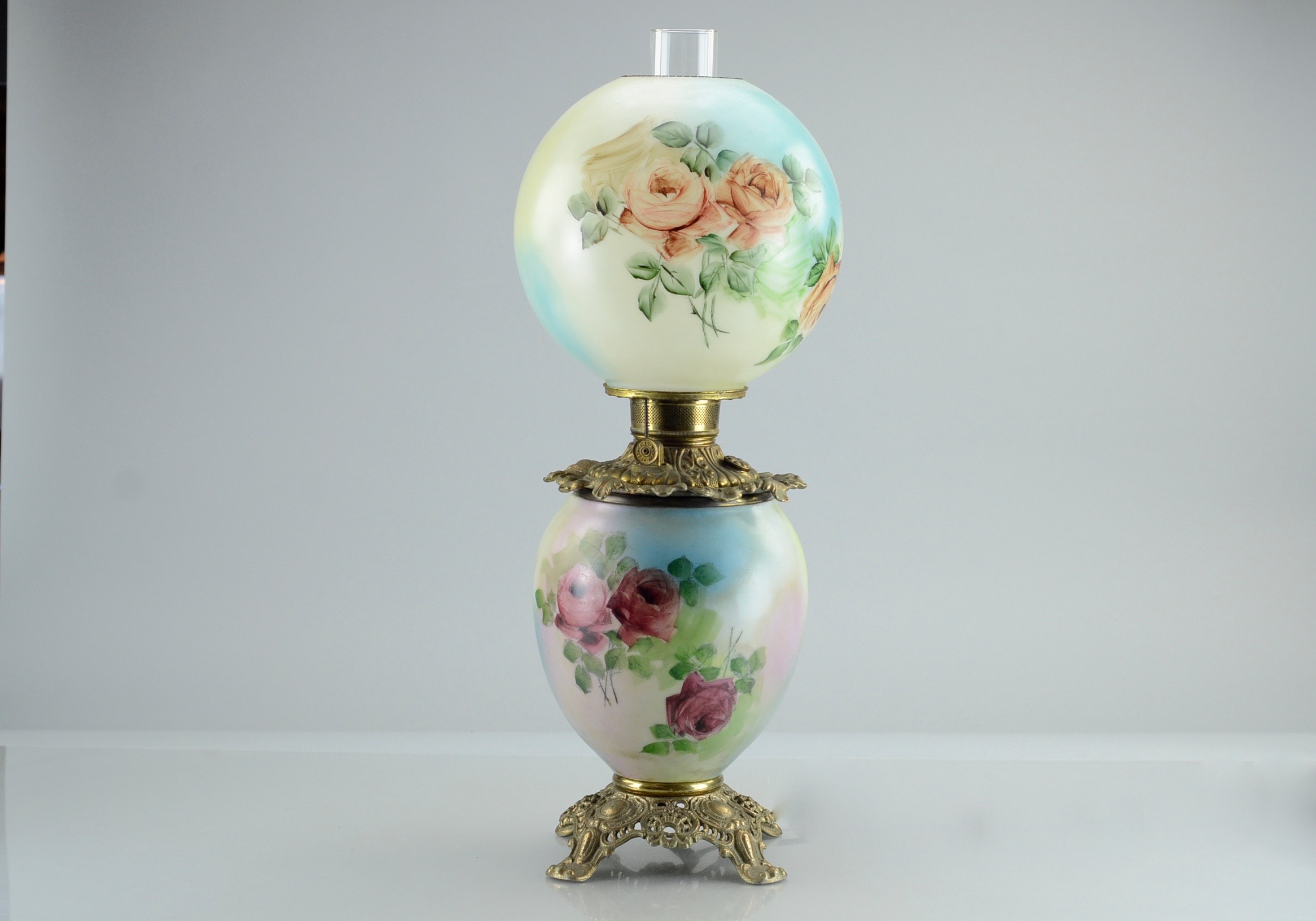 Trio of Vintage Reproduction Gone with the Wind Style Lamp