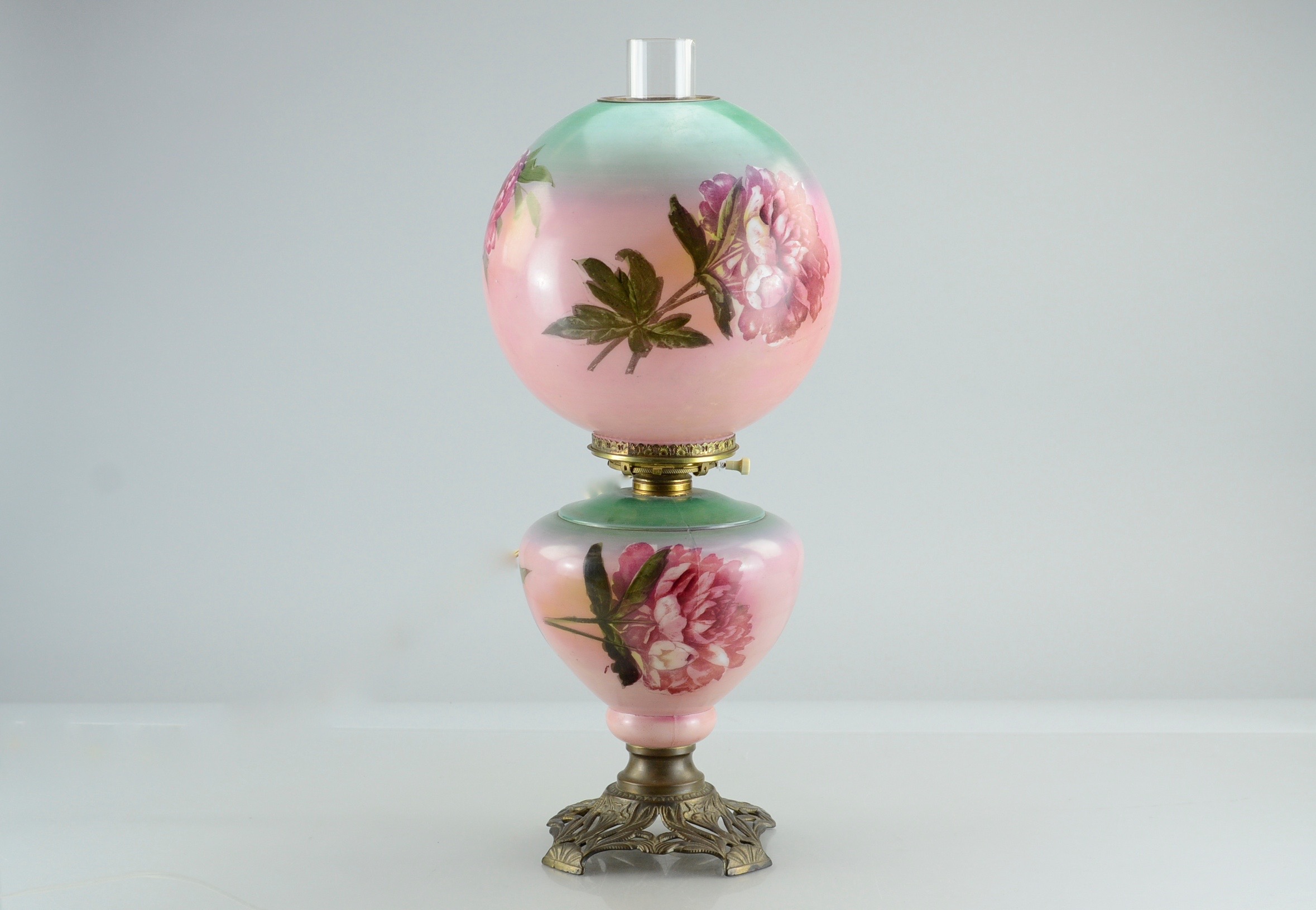 Trio of Vintage Reproduction Gone with the Wind Style Lamp