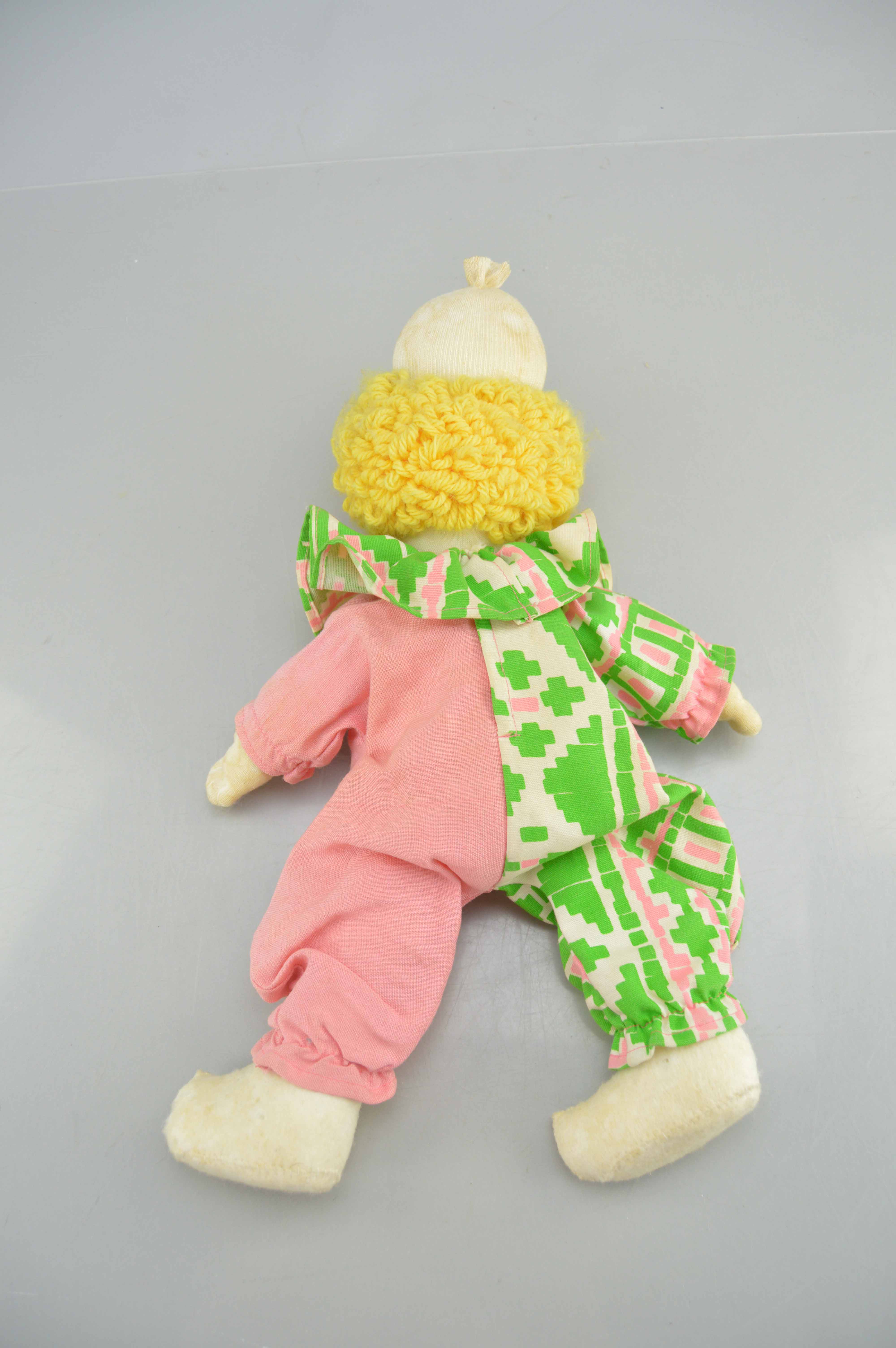 Vintage Sock Monkey In Suit And Handmade Clown Doll