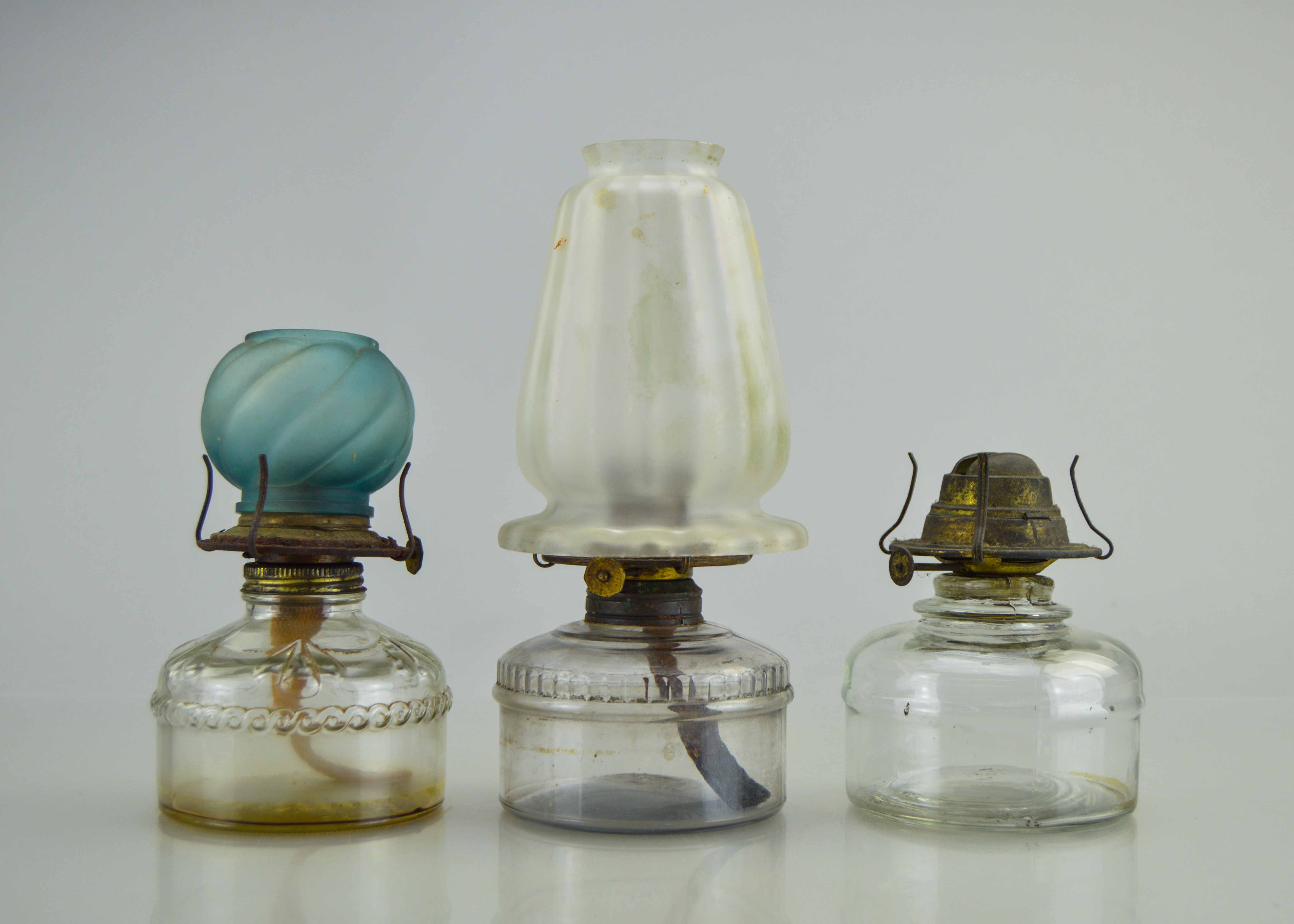 Set of Small Glass Oil Lamp Bases