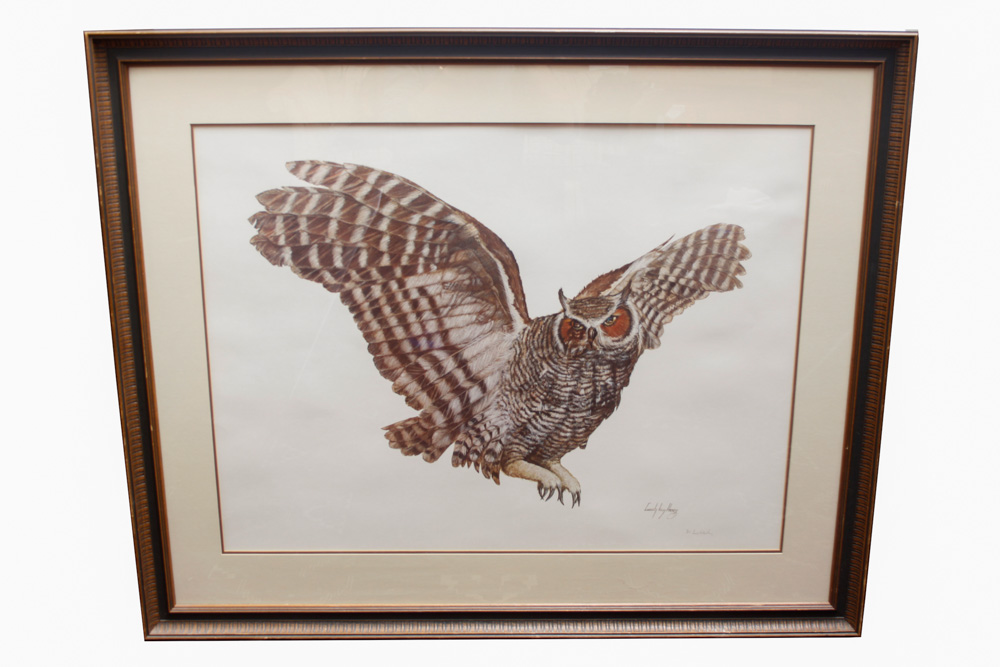 Enoch Kelly Haney Signed Print of an Owl