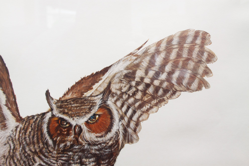 Enoch Kelly Haney Signed Print of an Owl