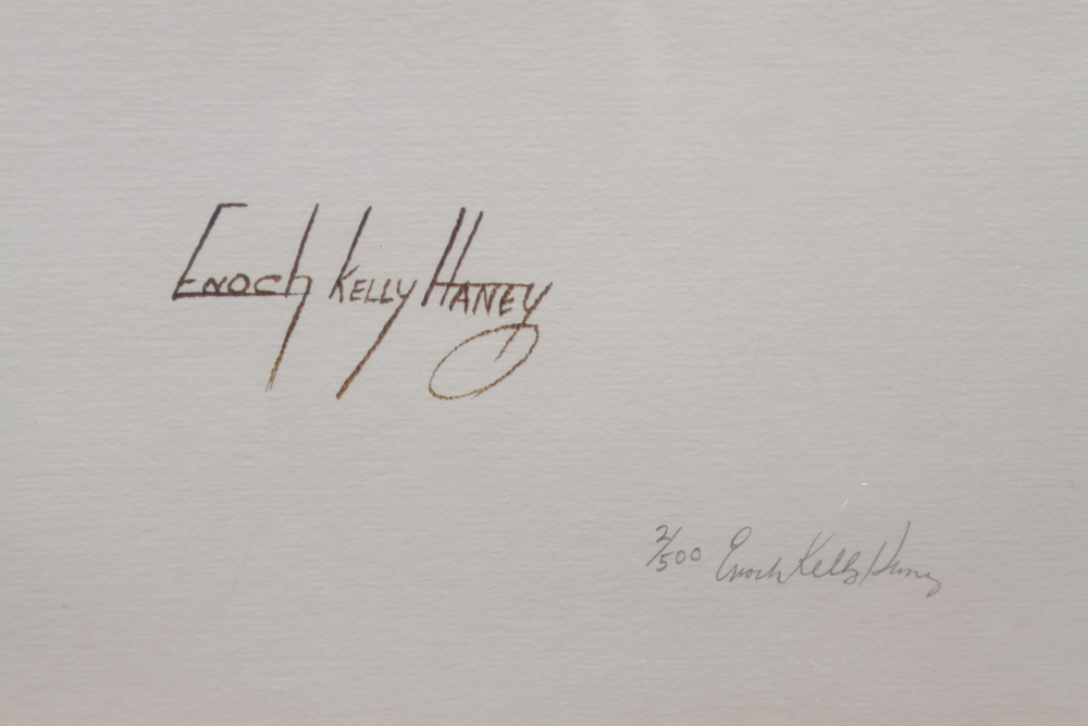 Enoch Kelly Haney Signed Print of an Owl