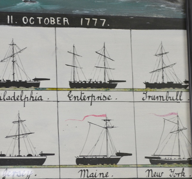 Watercolor/Ink Painting Of Battle Of Valcour Bay Vessels