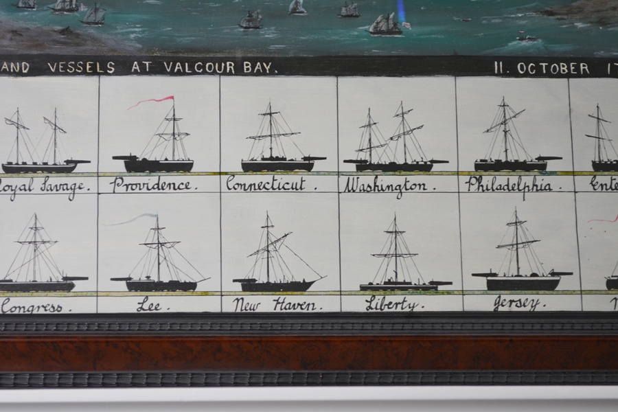 Watercolor/Ink Painting Of Battle Of Valcour Bay Vessels