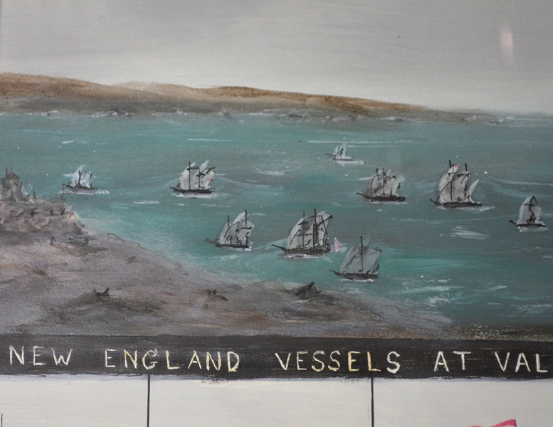 Watercolor/Ink Painting Of Battle Of Valcour Bay Vessels