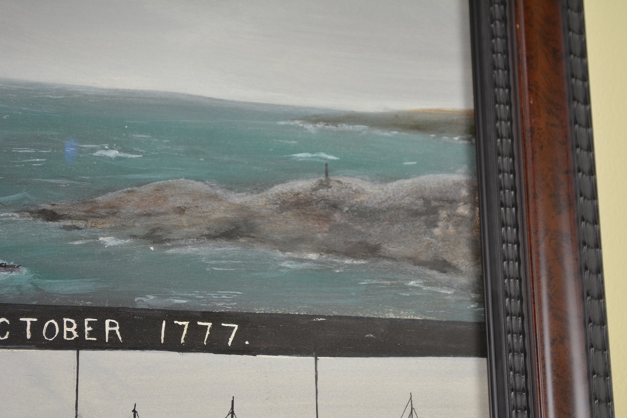 Watercolor/Ink Painting Of Battle Of Valcour Bay Vessels